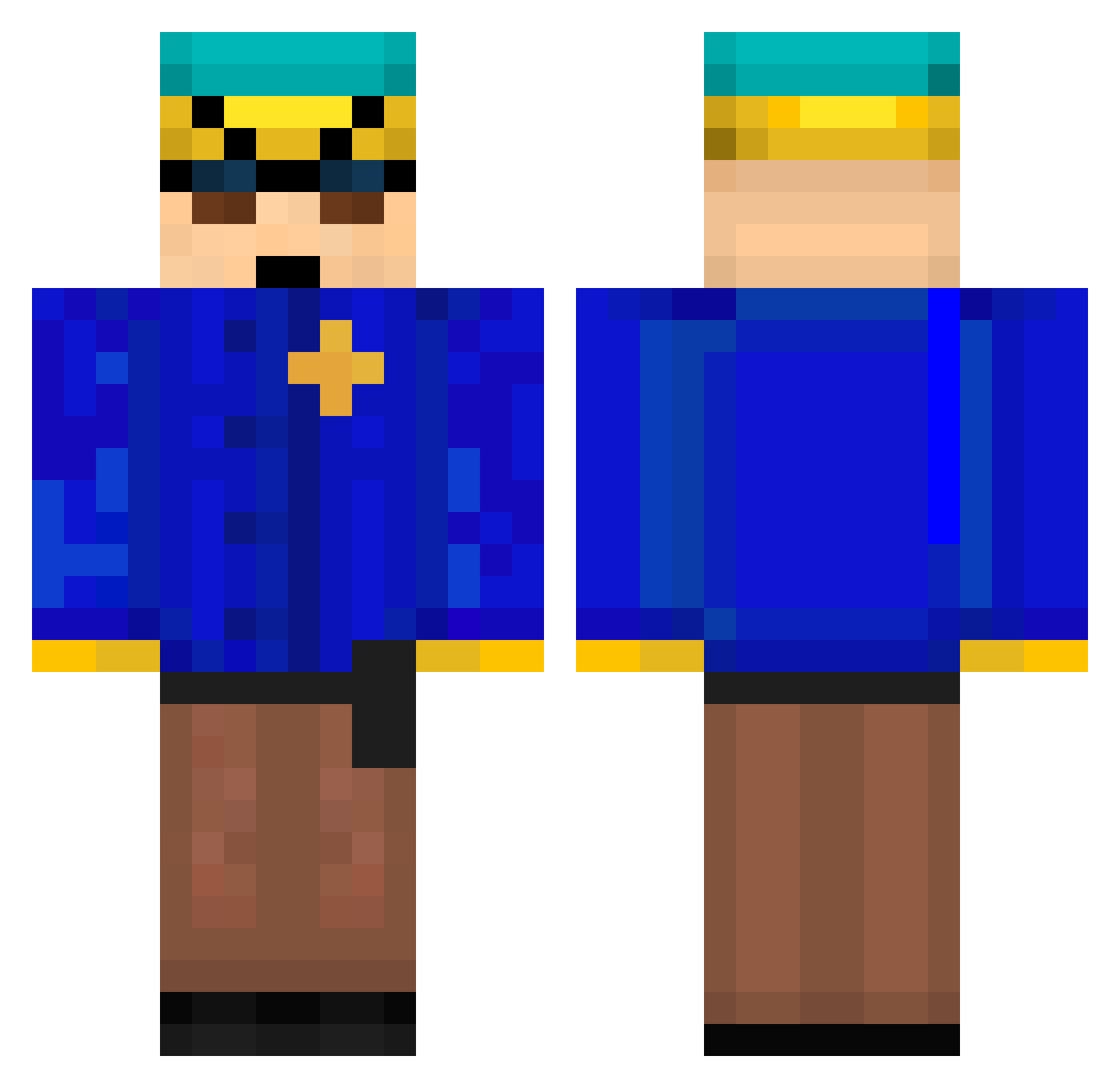 TheSwedishLonk Minecraft skin, front and back view