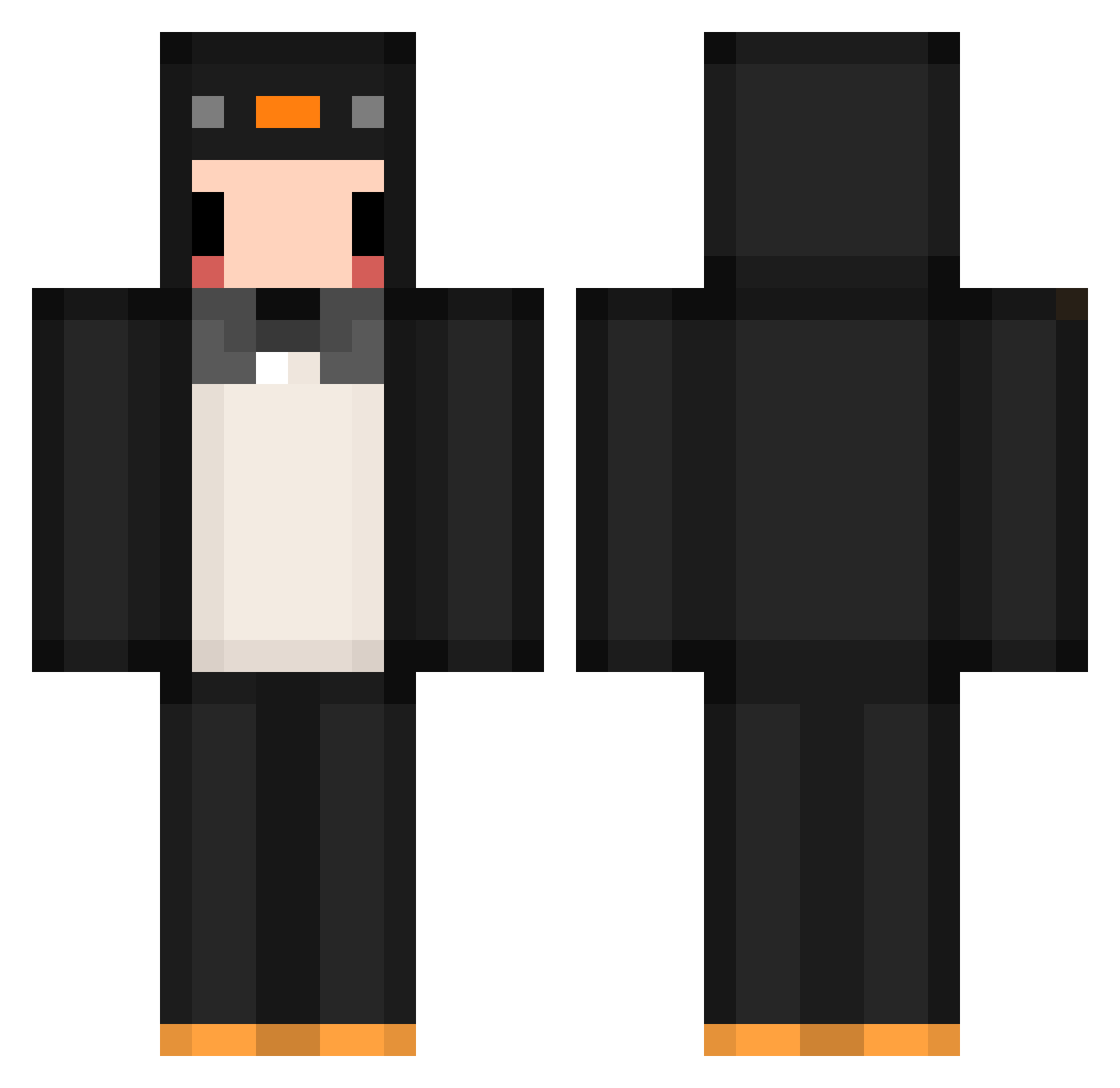 bert Minecraft skin, front and back view