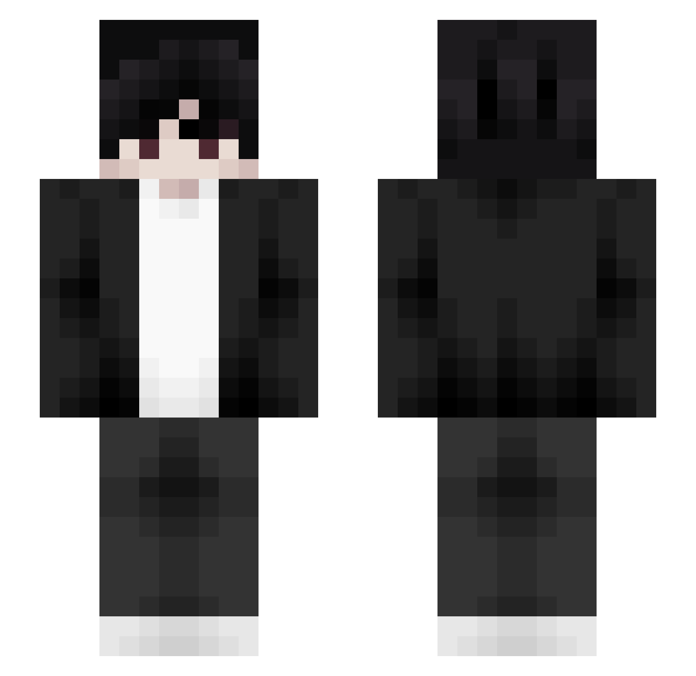 Timezel_Shadow Minecraft skin, front and back view