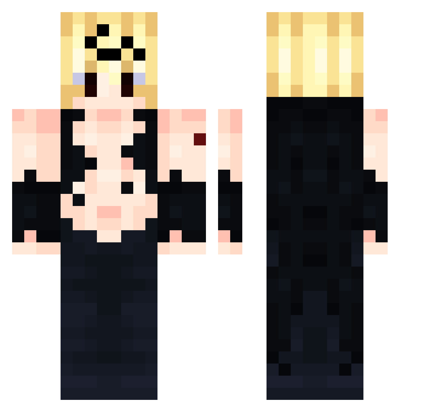 friatan Minecraft skin, front and back view