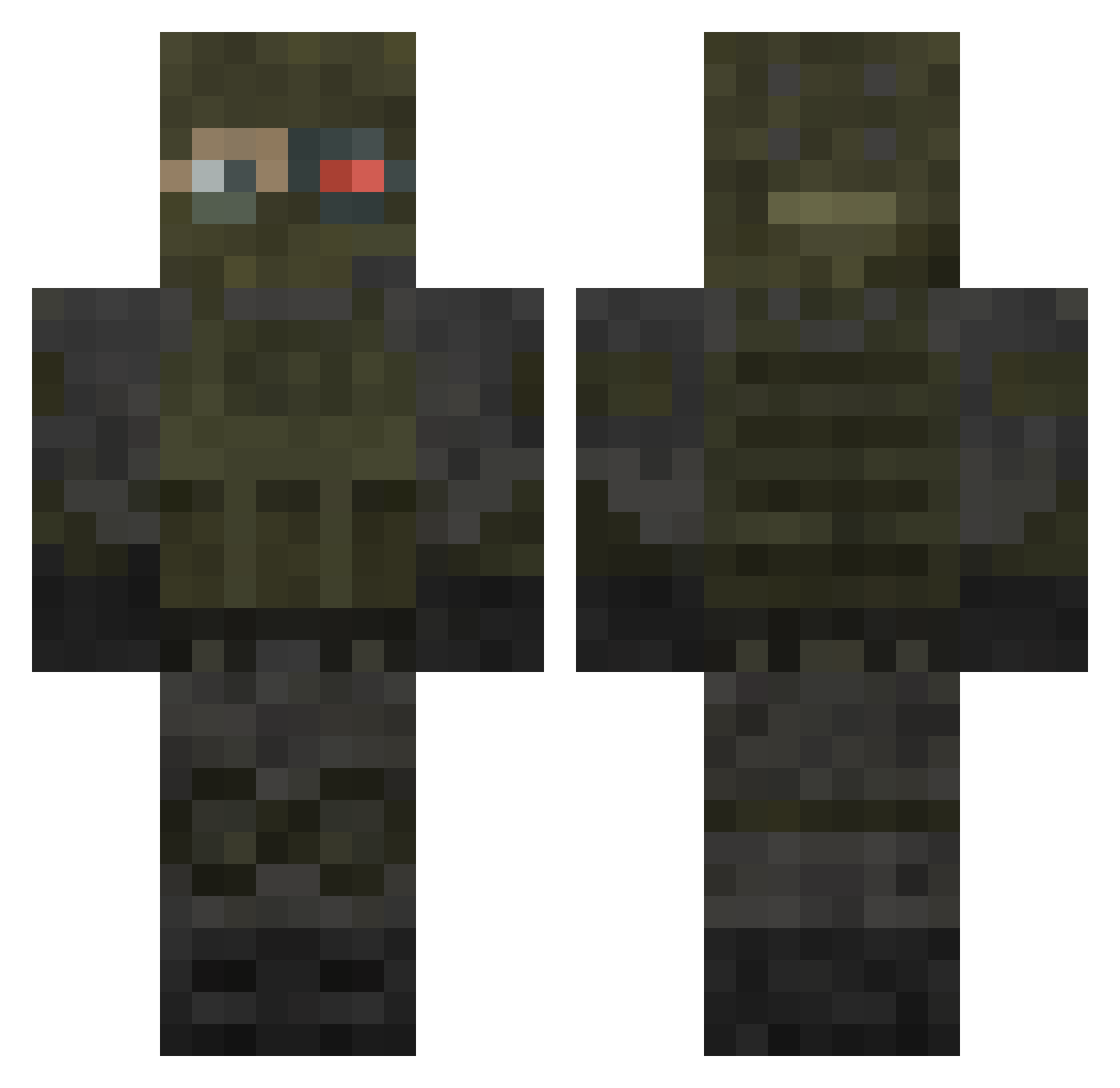 AzizthePlayer Minecraft skin, front and back view