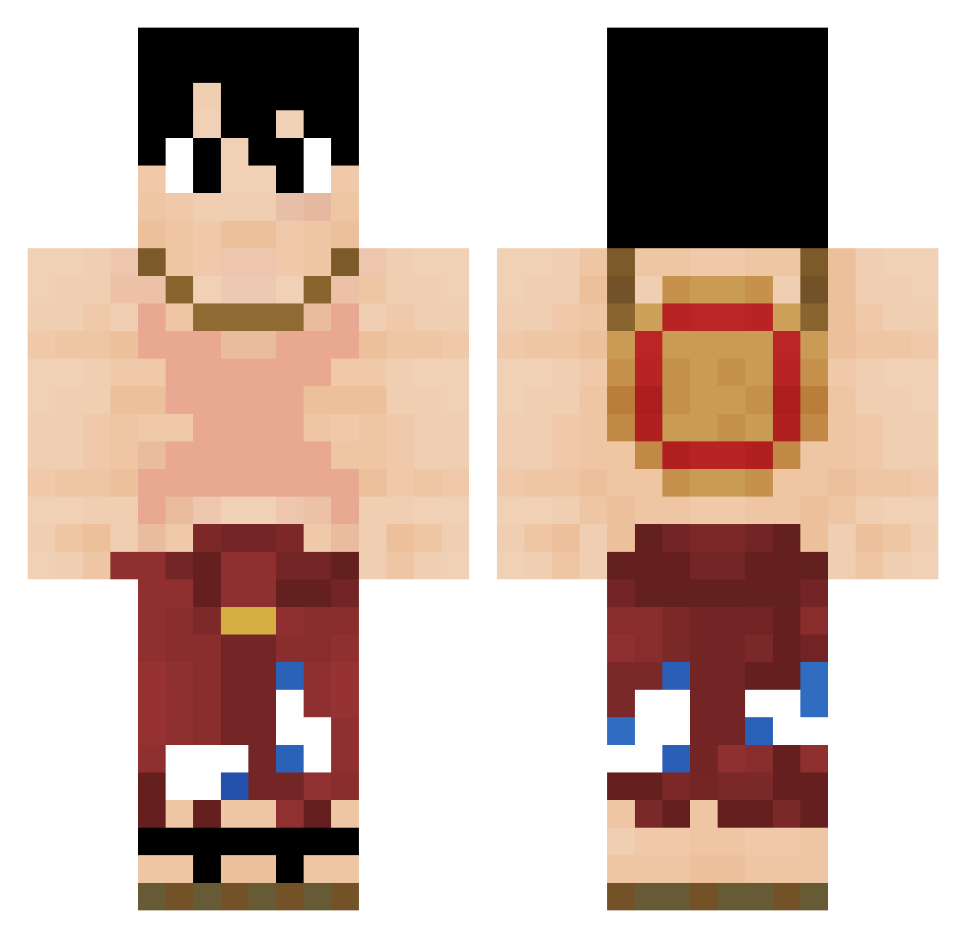 YokosoTheo Minecraft skin, front and back view