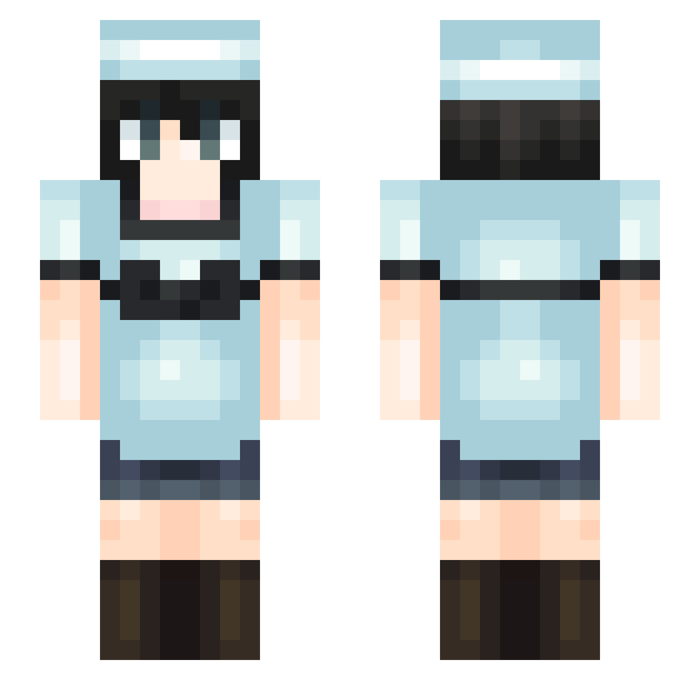temse Minecraft skin, front and back view