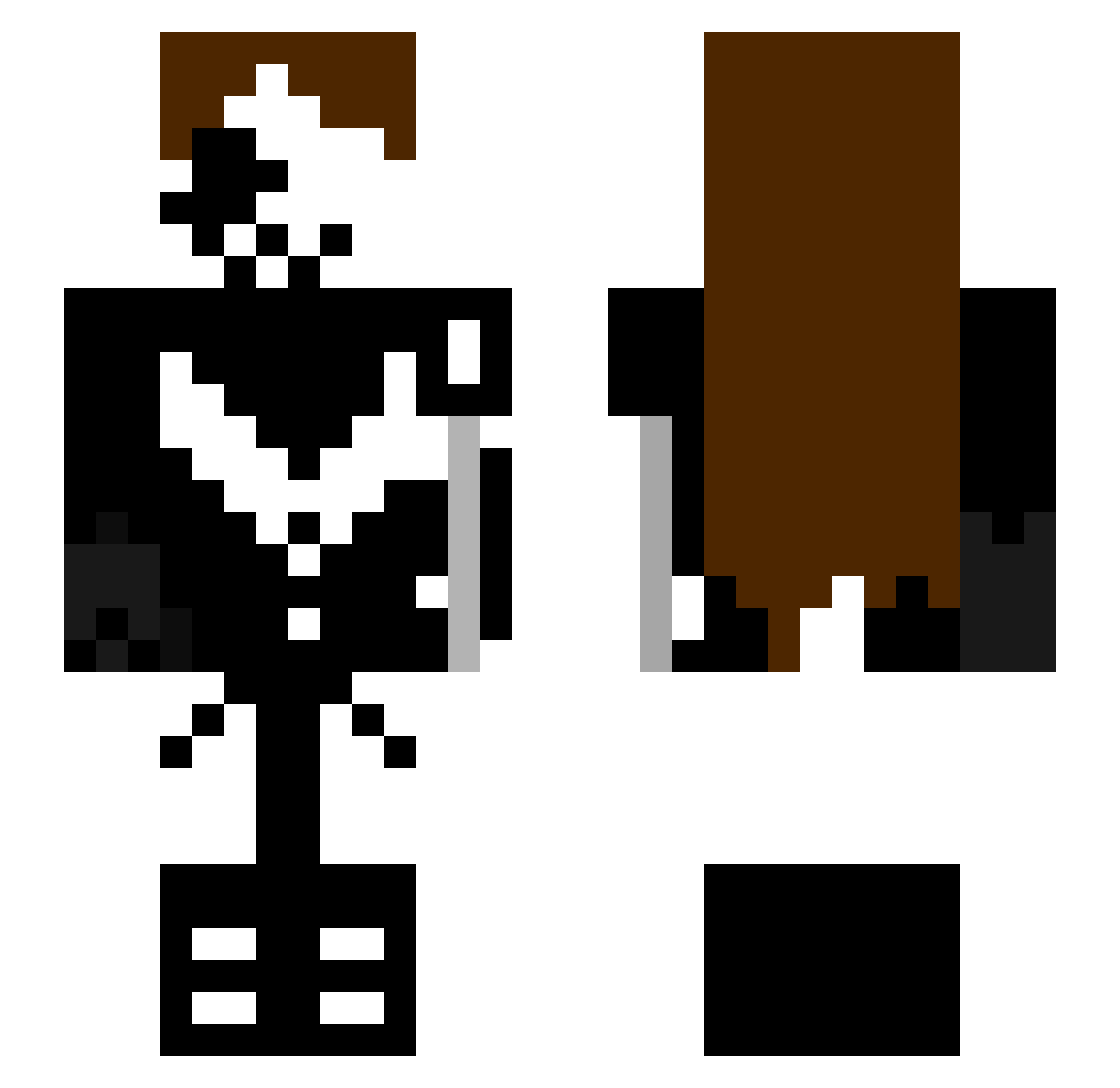 Primordium Minecraft skin, front and back view
