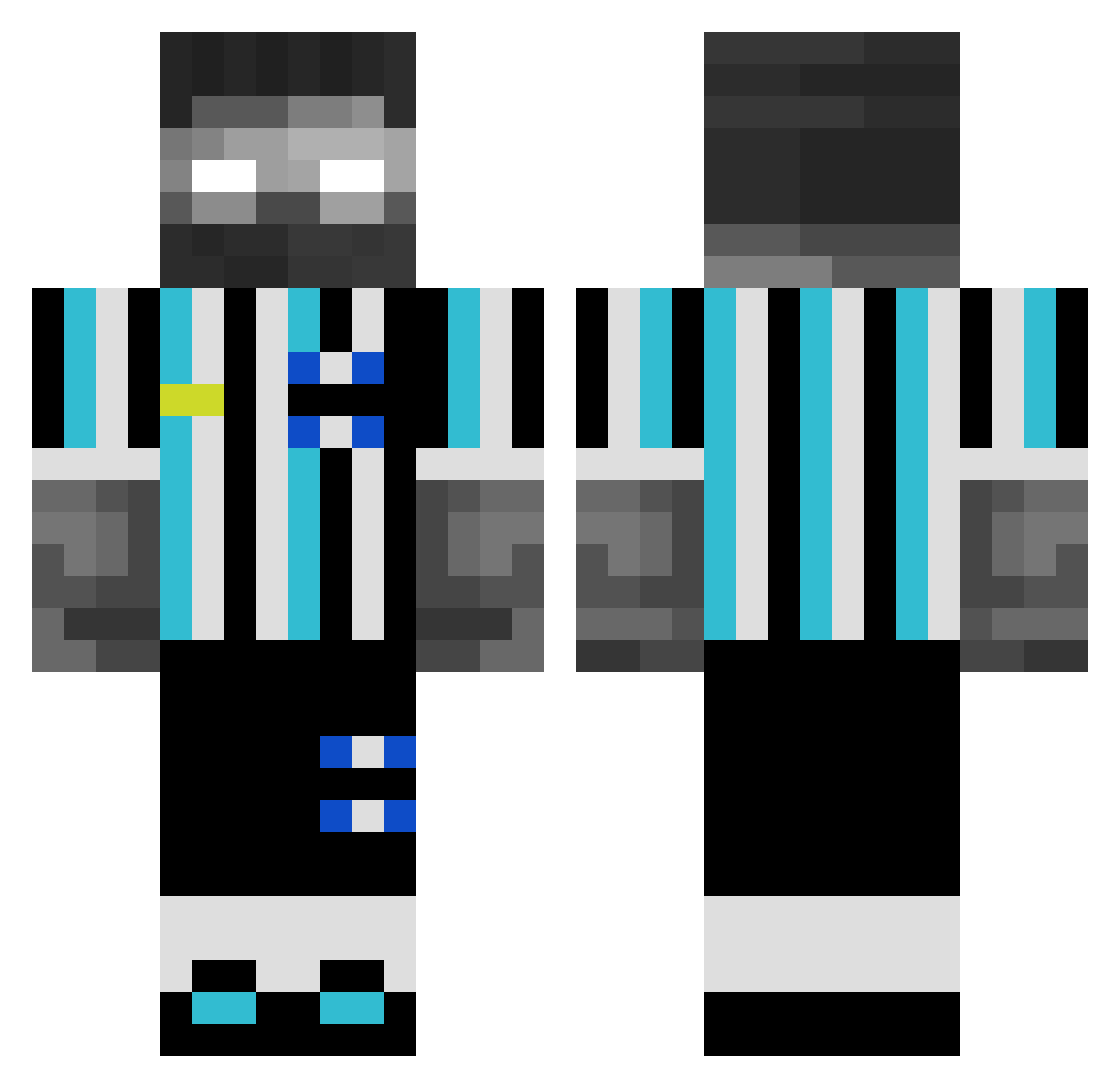 JouleZHY Minecraft skin, front and back view