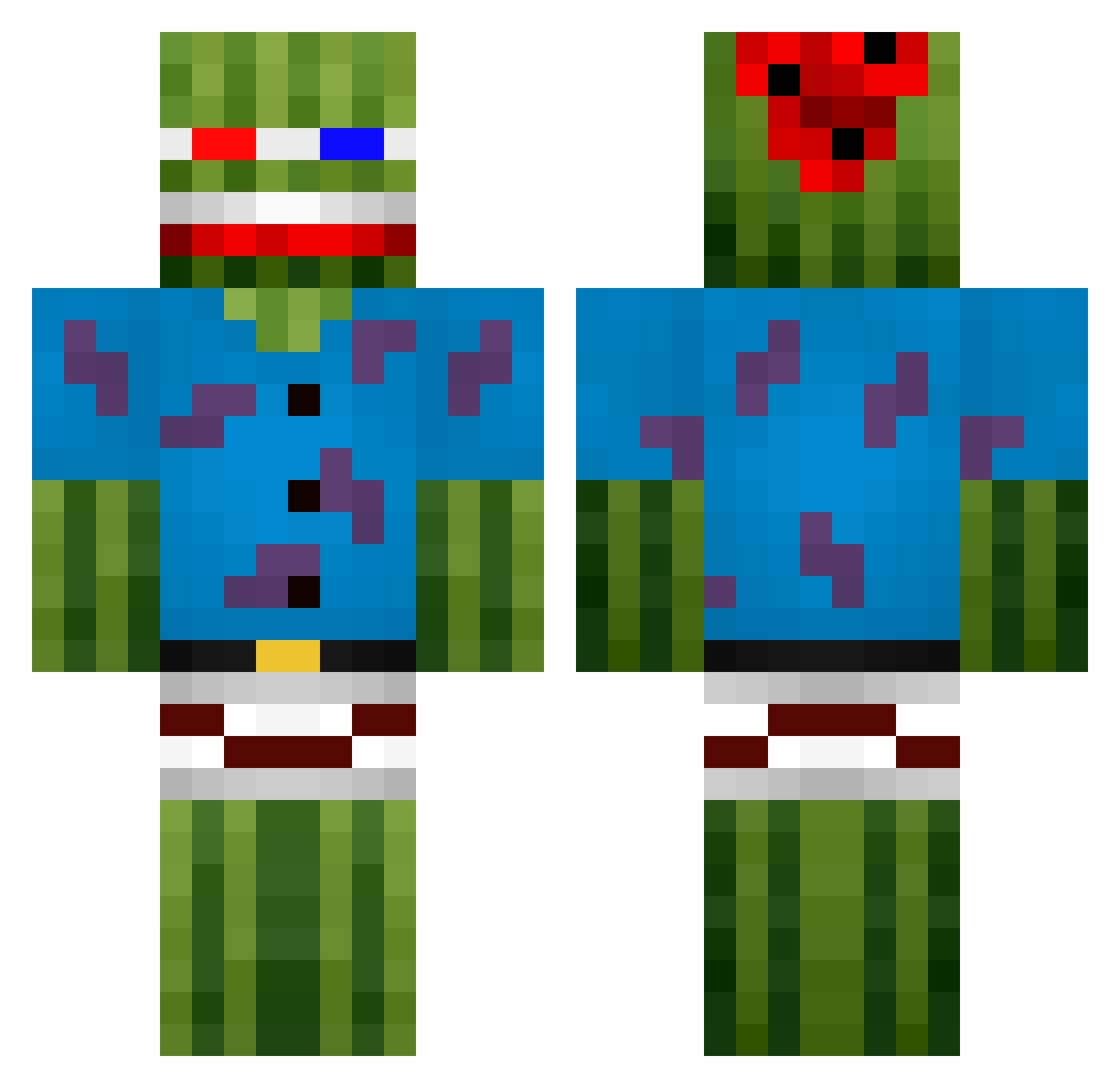 preservative Minecraft skin, front and back view