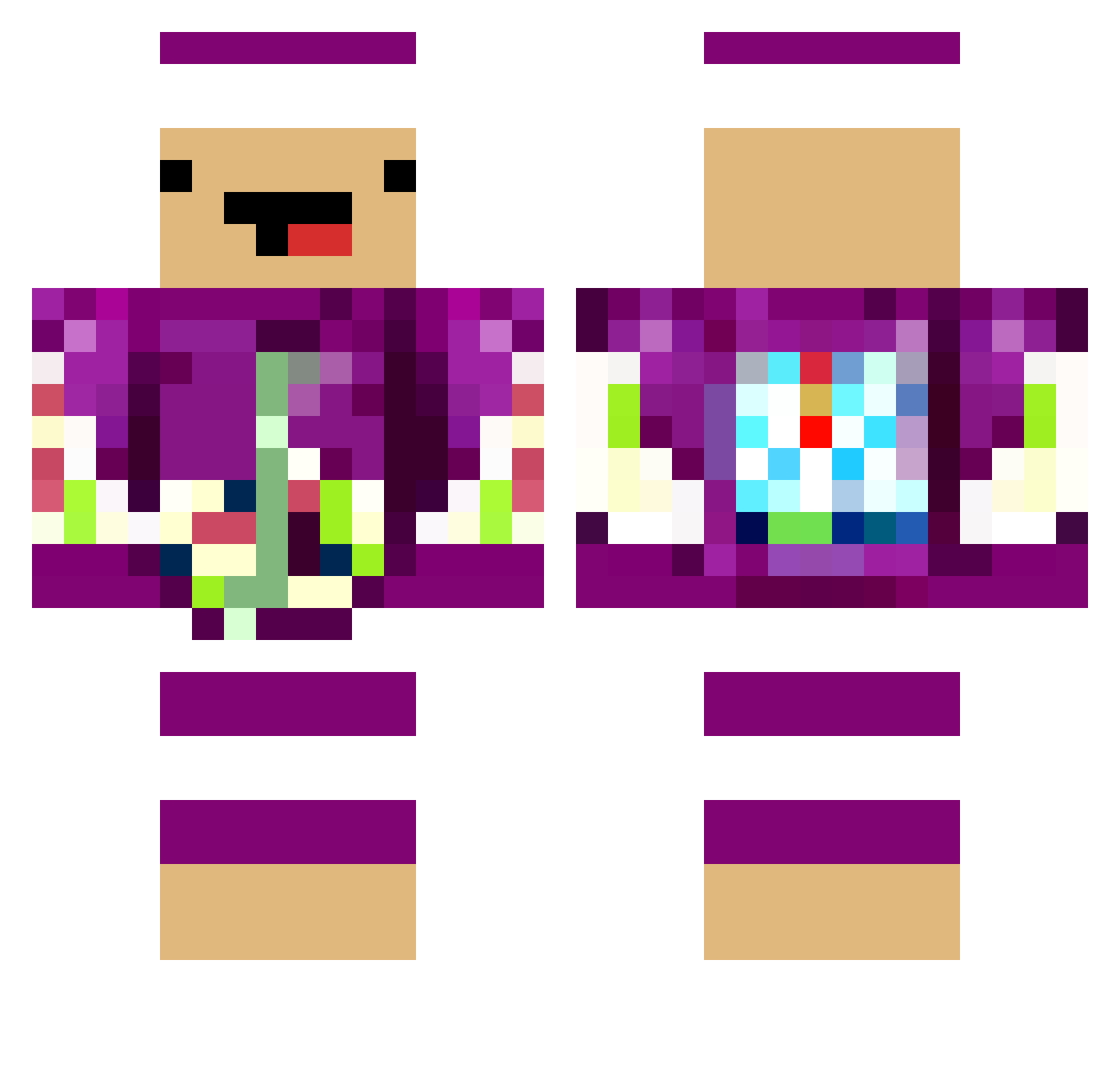 MrChicken07 Minecraft skin, front and back view