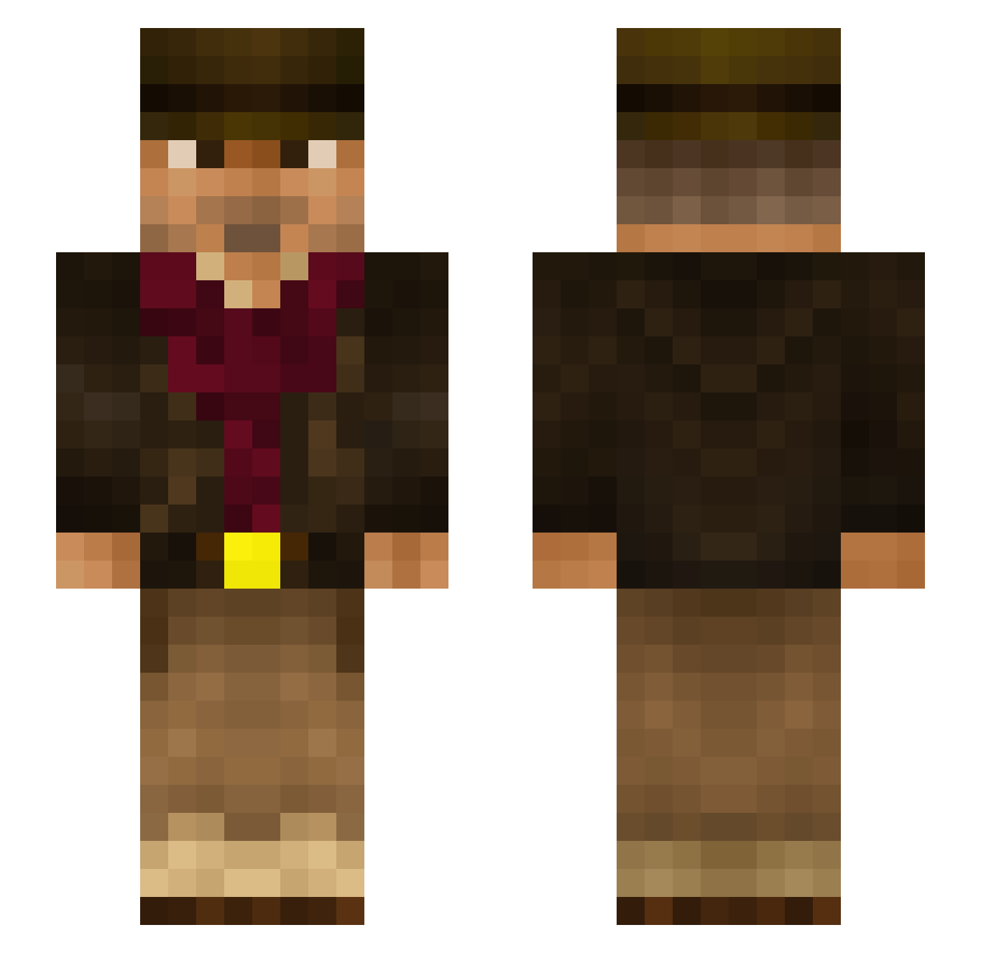 CompuWatcher Minecraft skin, front and back view