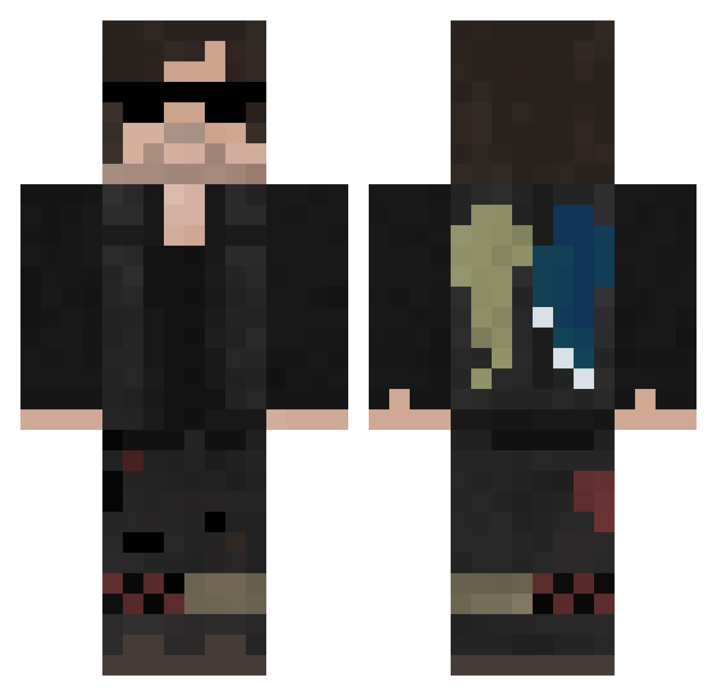 SougeAQ Minecraft skin, front and back view
