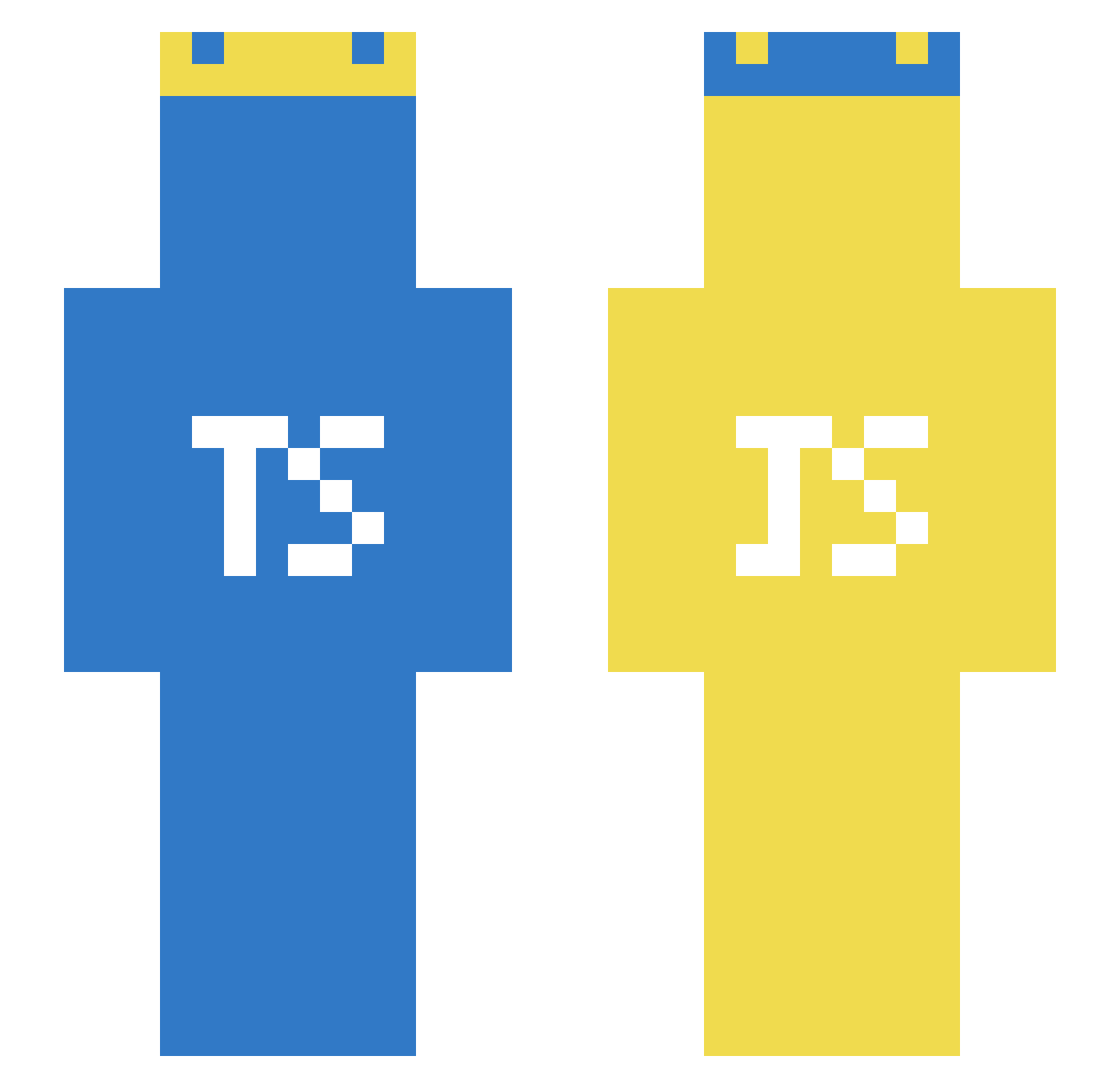 qSau Minecraft skin, front and back view