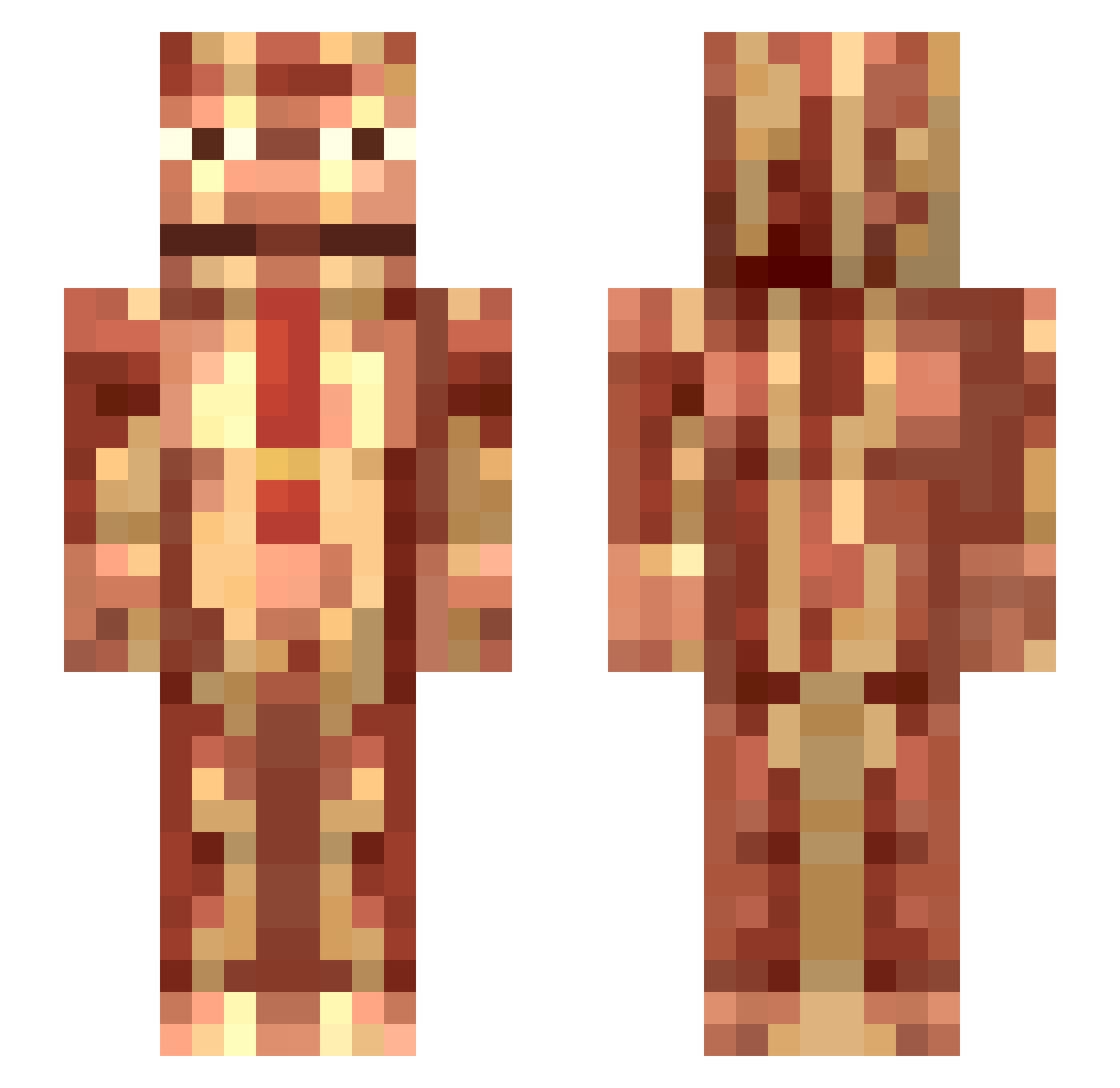 TheBluuAxolotl Minecraft skin, front and back view