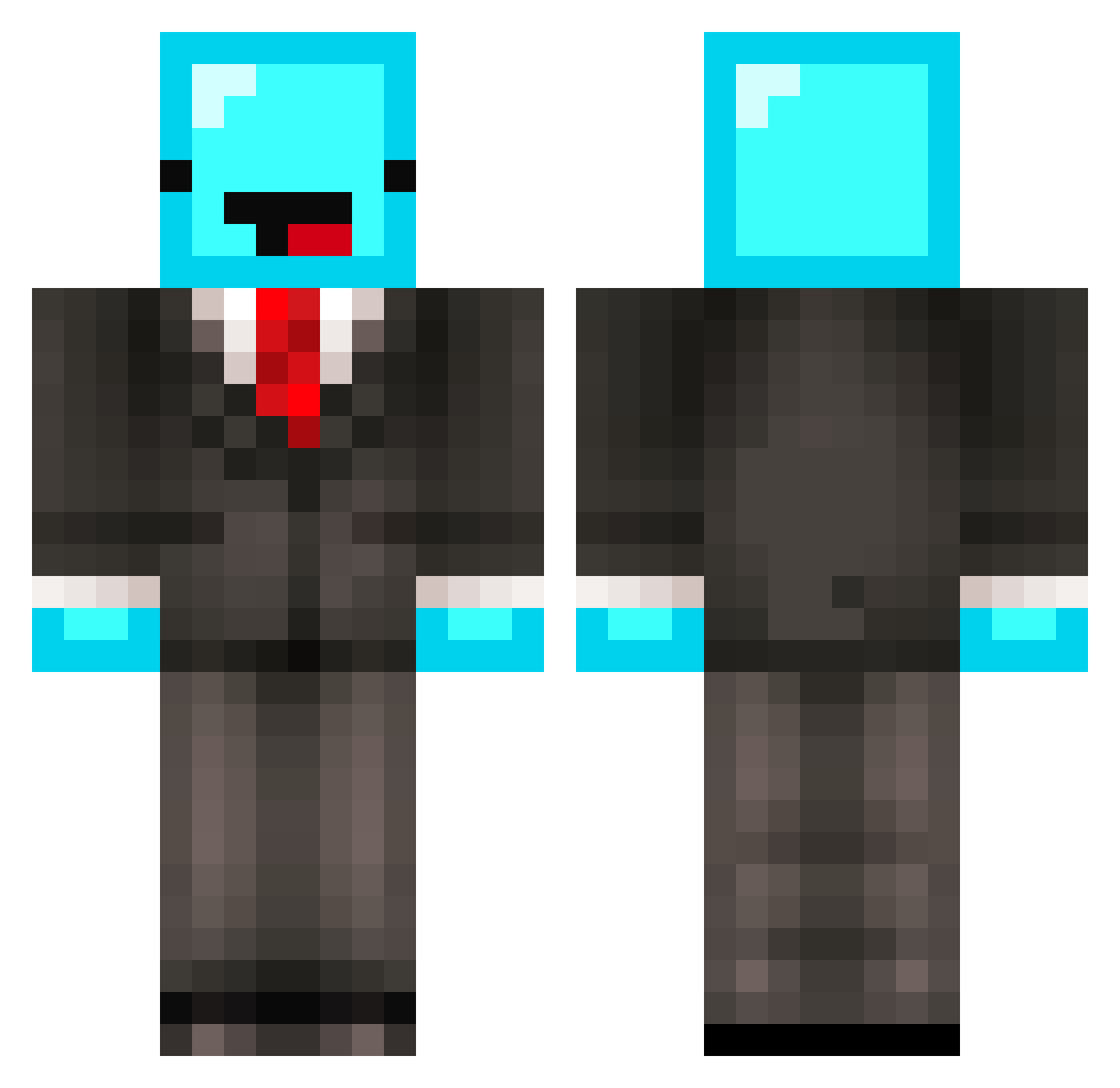gmaote Minecraft skin, front and back view
