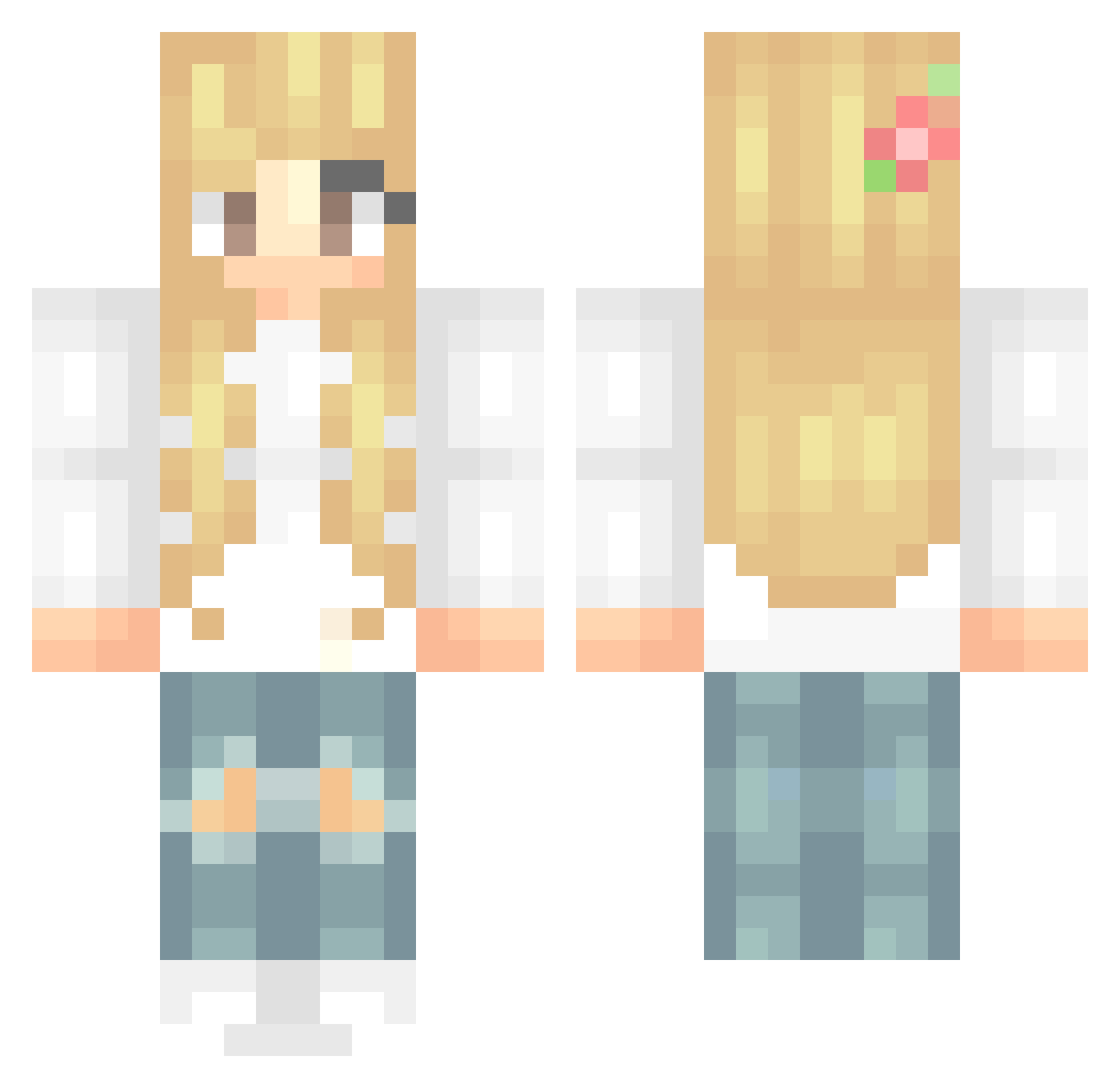 Melody Minecraft skin, front and back view