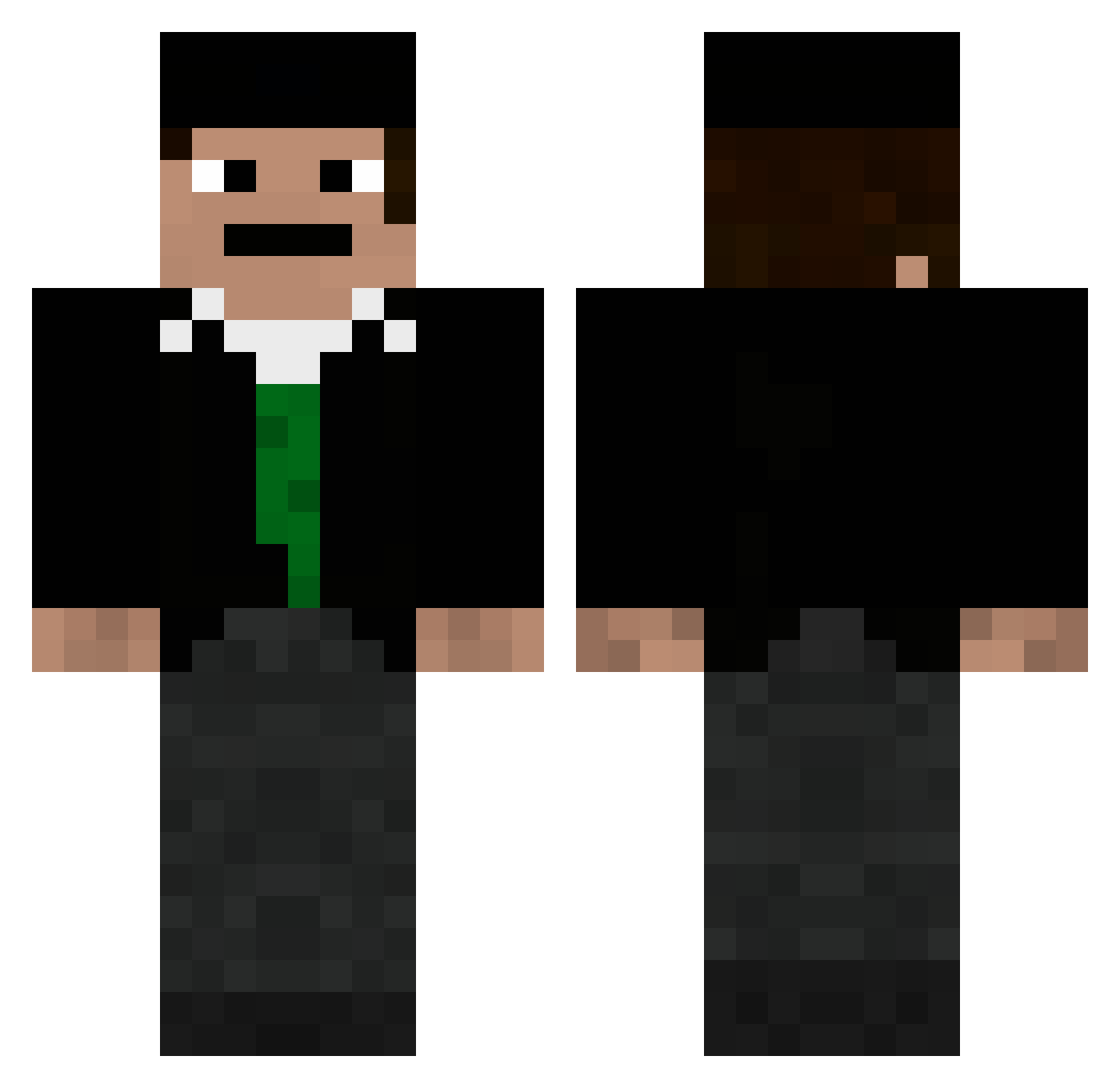 Altazimuth Minecraft skin, front and back view
