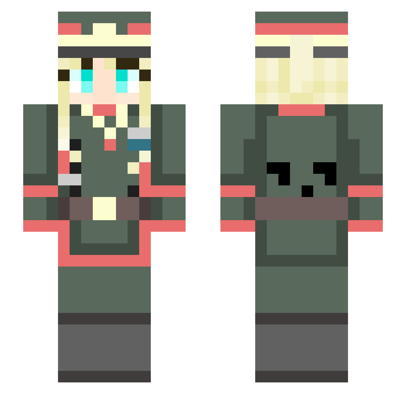 OnlyTheRailgun Minecraft skin, front and back view