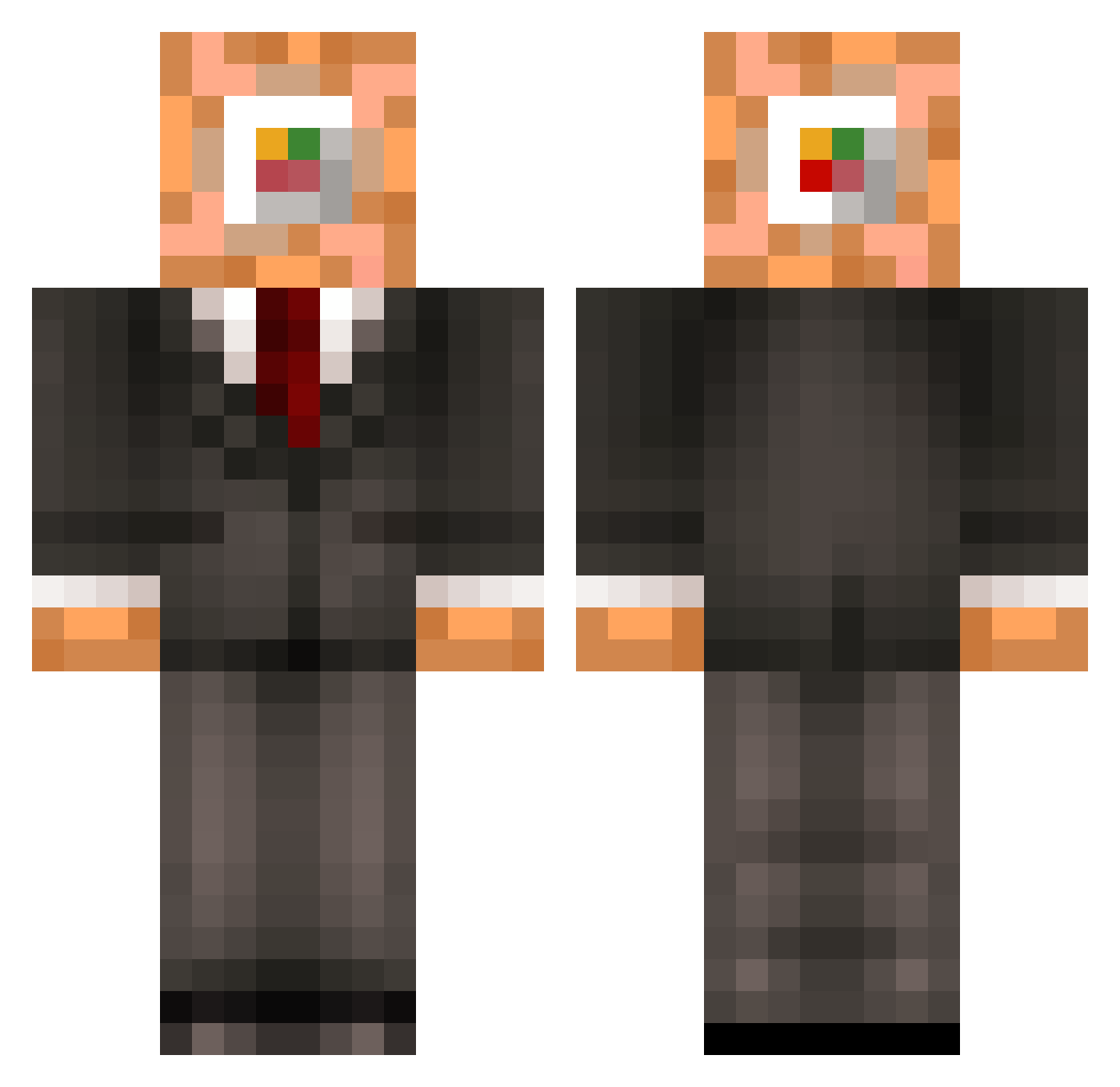 broplane Minecraft skin, front and back view