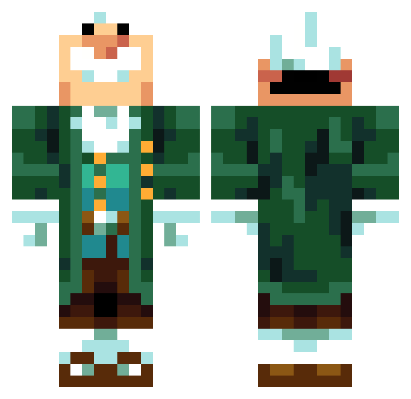 FruitShirt Minecraft skin, front and back view