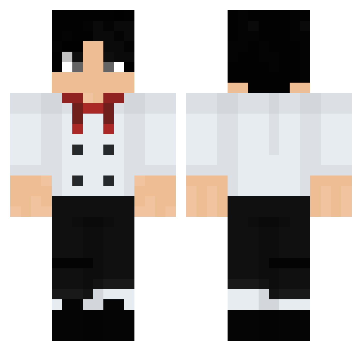 ToandaChef Minecraft skin, front and back view