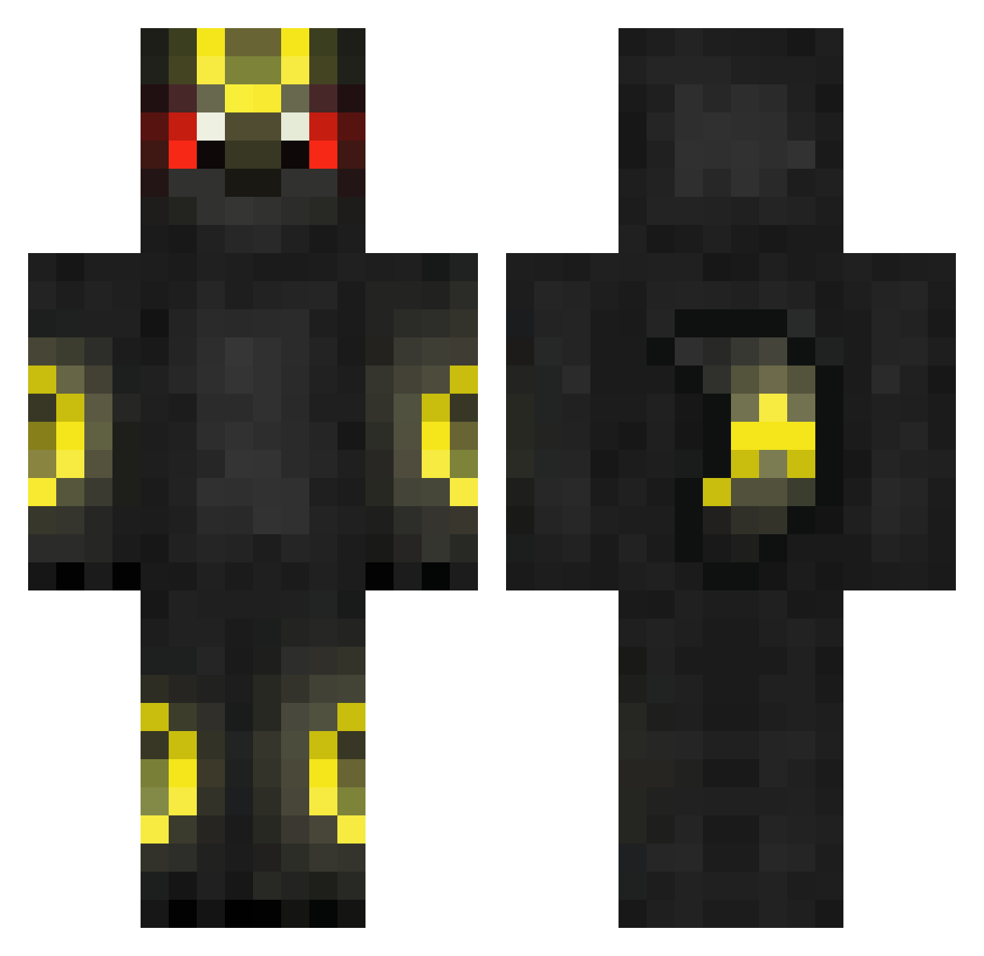 JustDevO7 Minecraft skin, front and back view