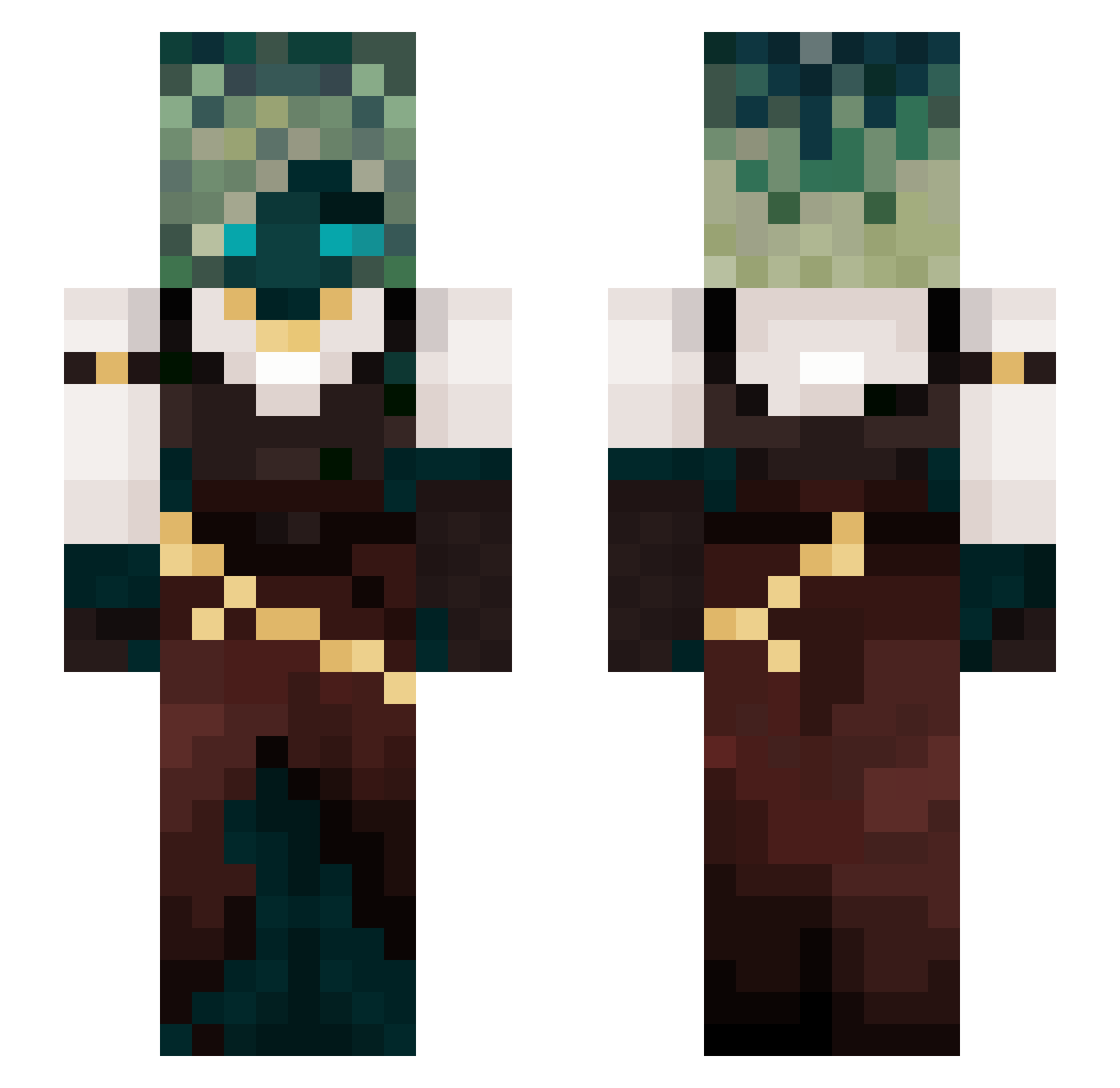 NightCypress18 Minecraft skin, front and back view