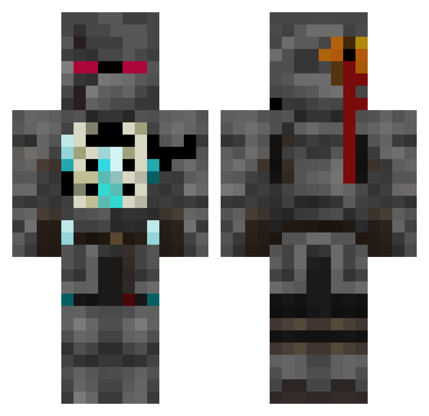 Zearal Minecraft skin, front and back view