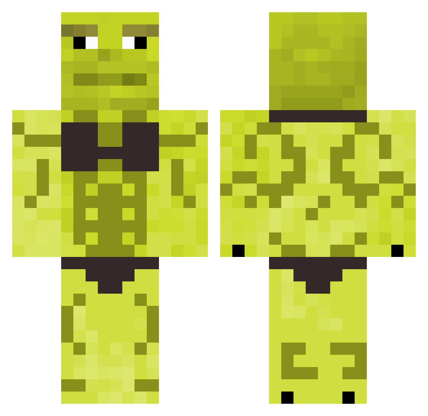 0land0 Minecraft skin, front and back view