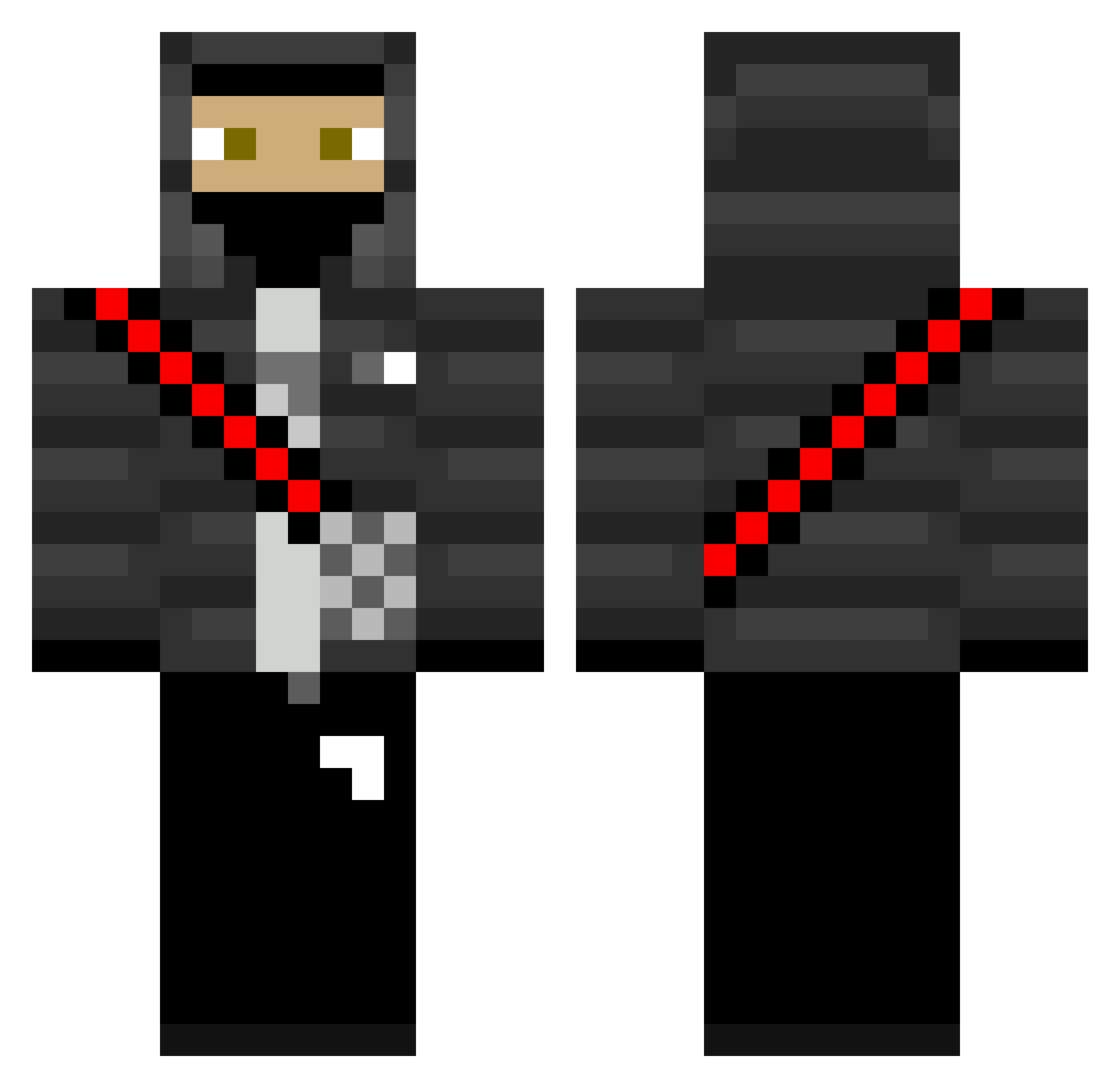 Ponied Minecraft skin, front and back view