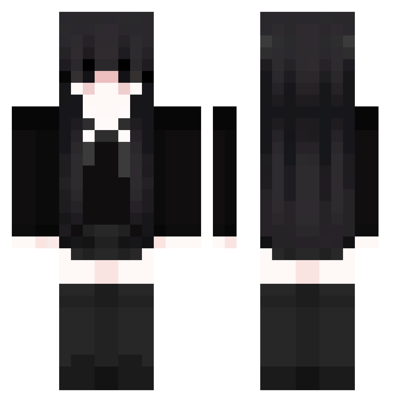 zzzzzi Minecraft skin, front and back view