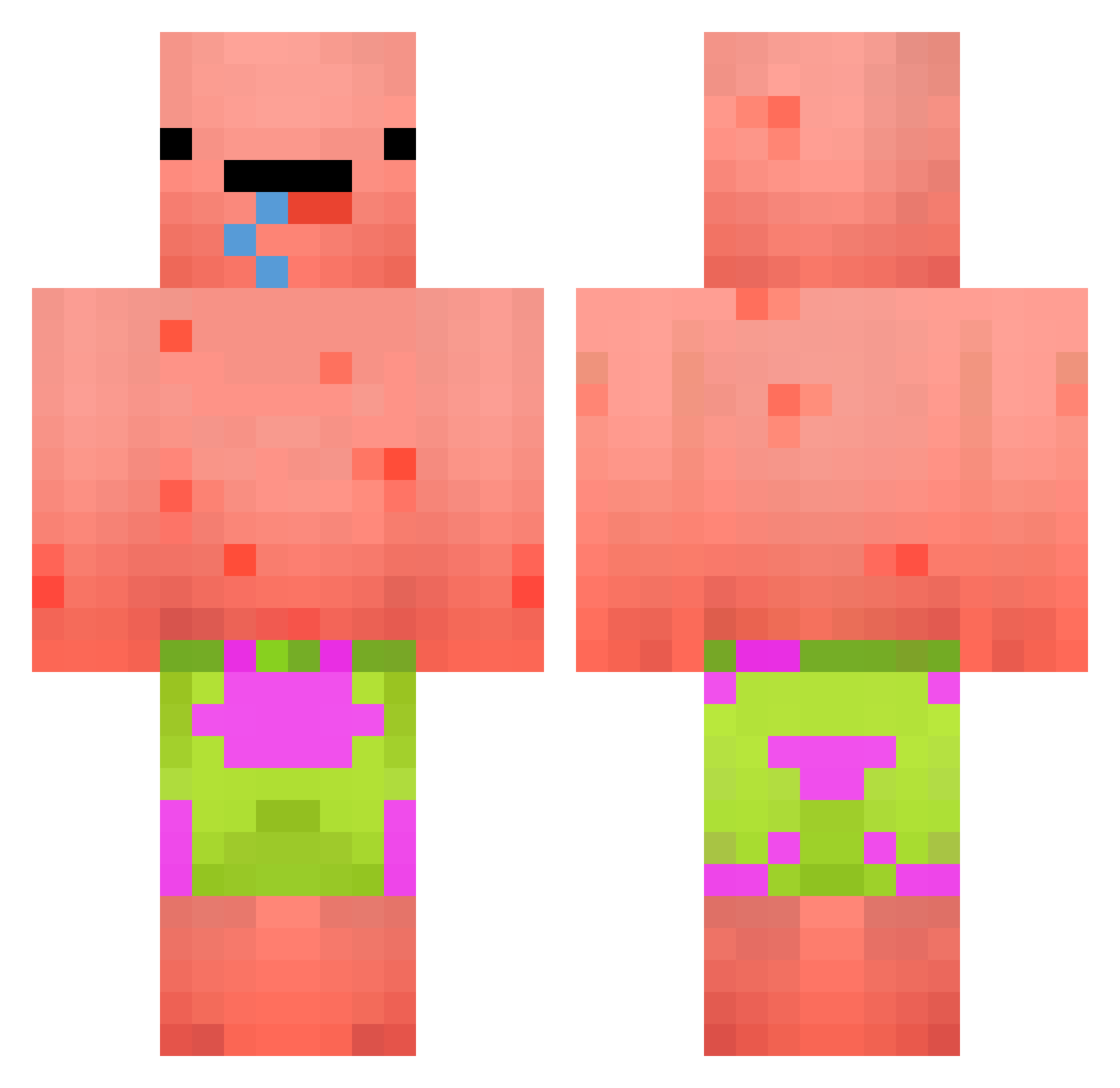 MR_PAIN_69 Minecraft skin, front and back view