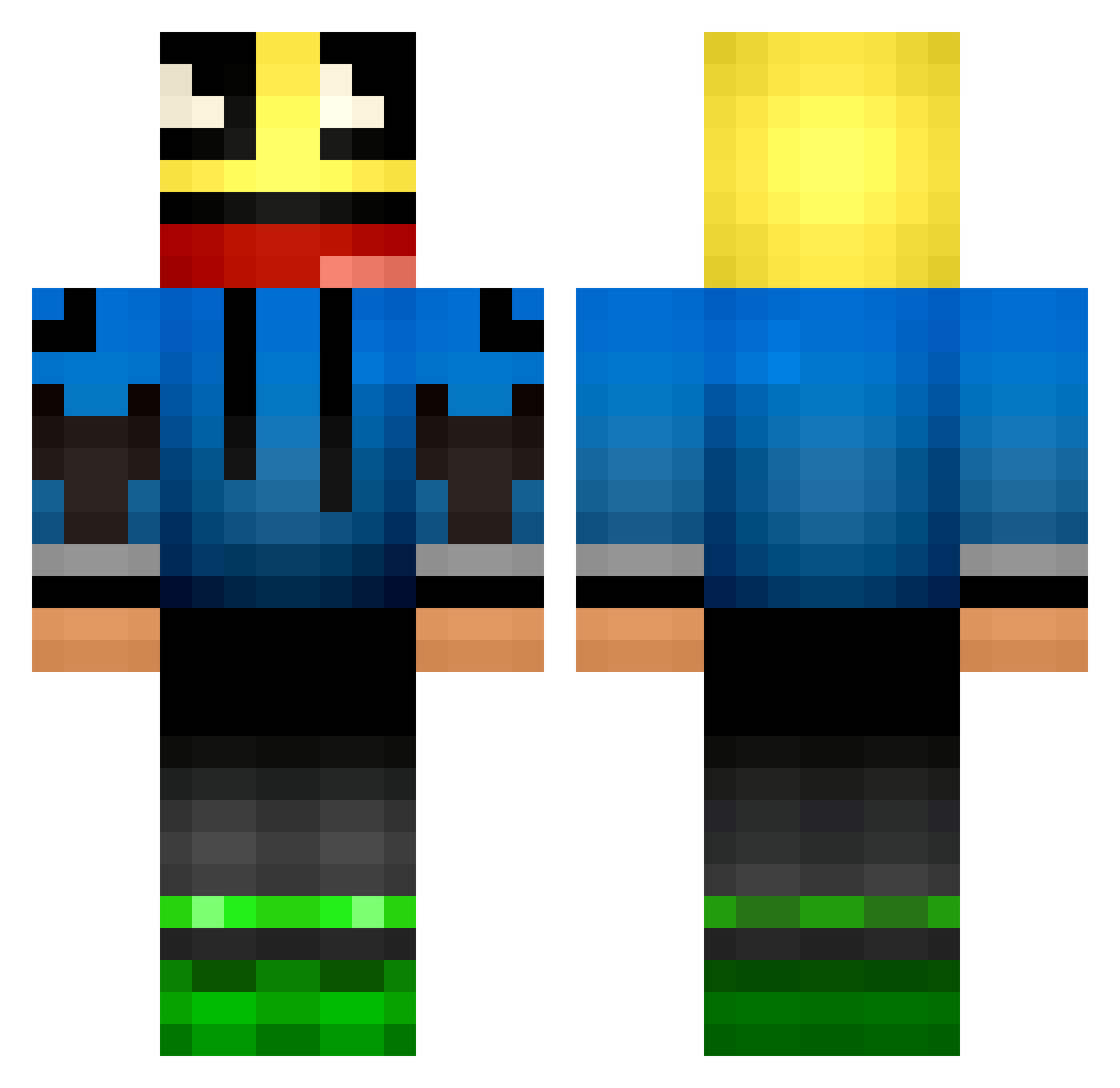 ZZeriNNNNN Minecraft skin, front and back view