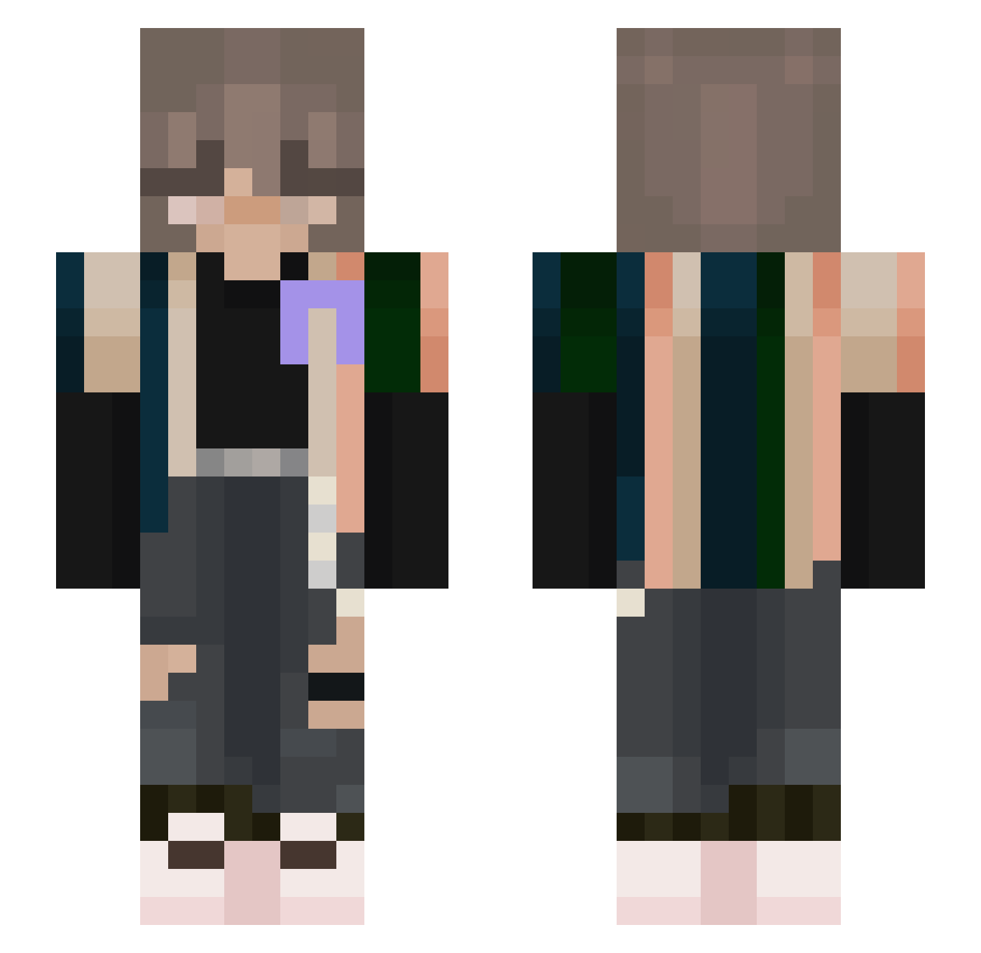 tynamo3 Minecraft skin, front and back view