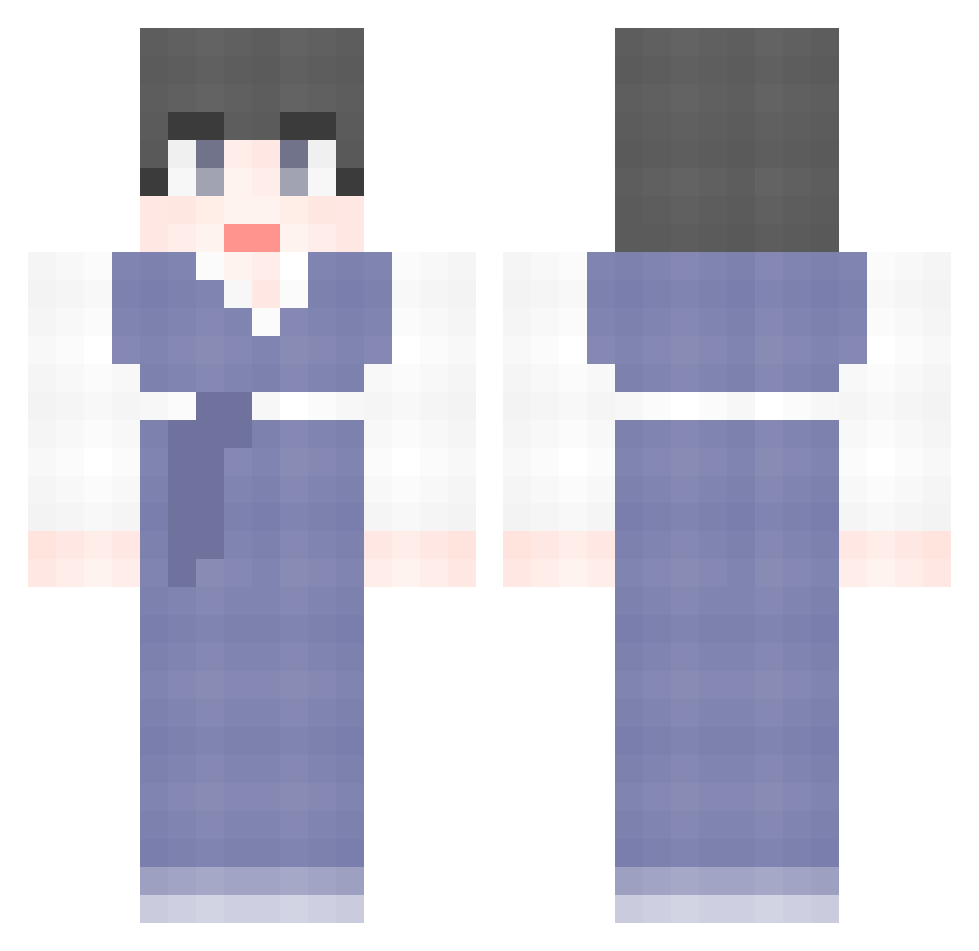 plus001101 Minecraft skin, front and back view