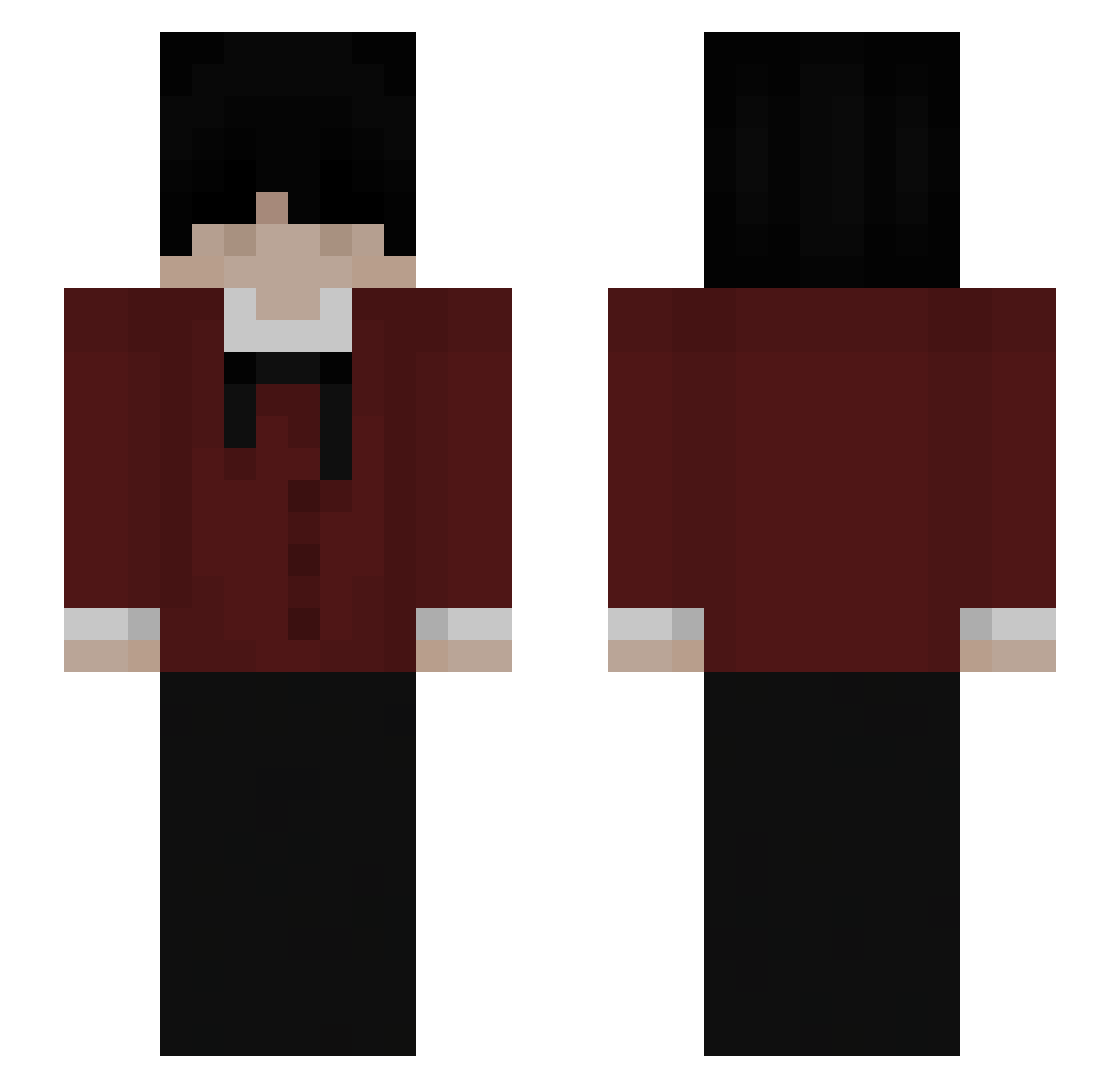 Zem1y Minecraft skin, front and back view
