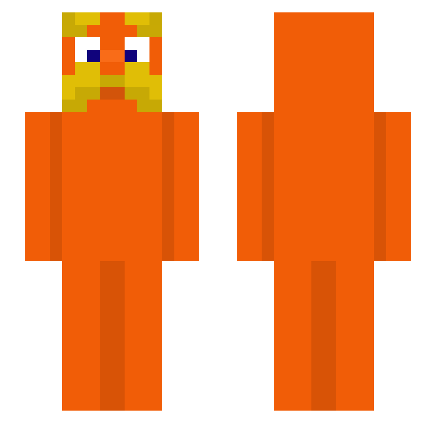 BraucheCosmetics Minecraft skin, front and back view