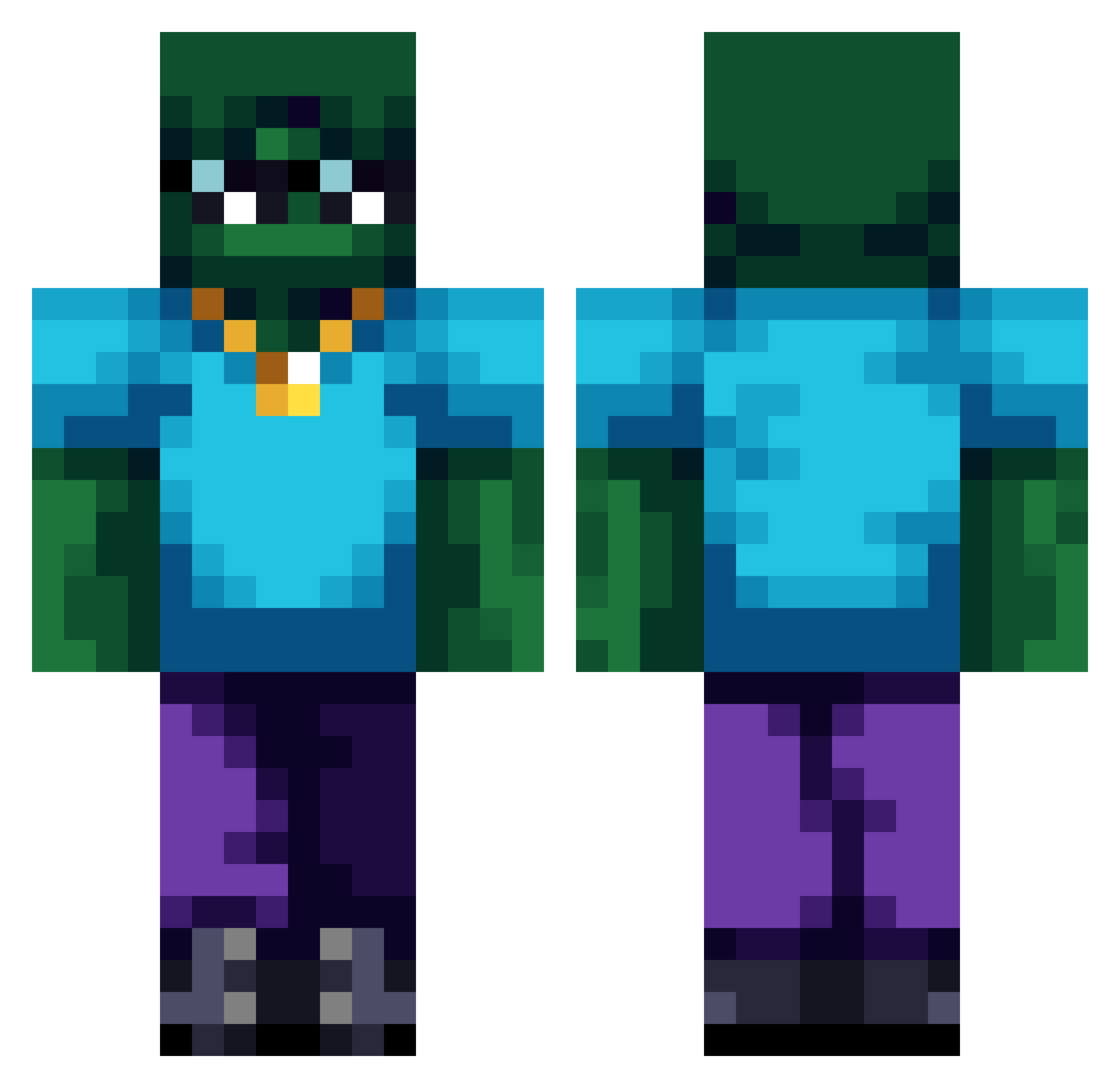 kulhotsu Minecraft skin, front and back view