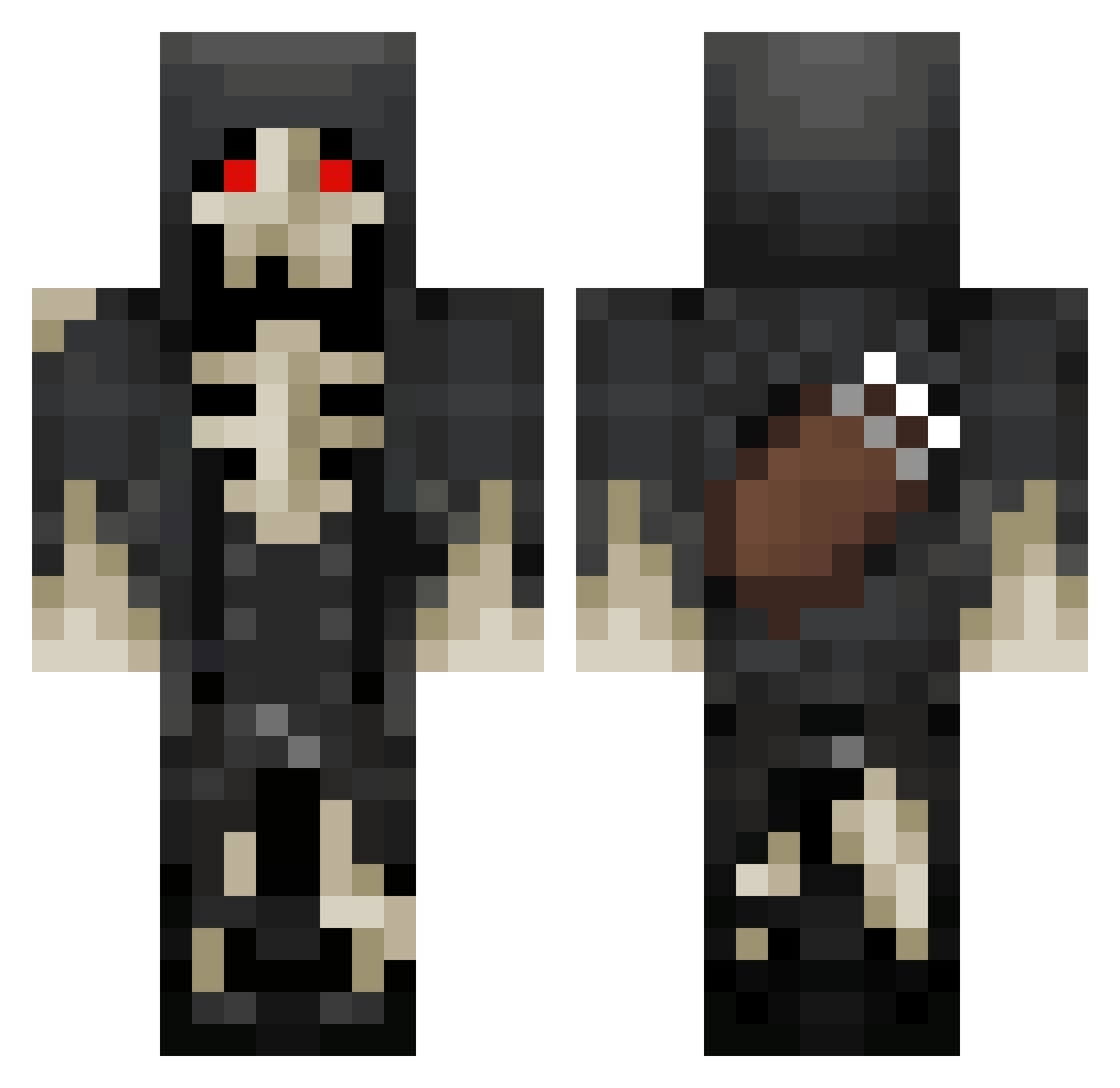 Kameks25 Minecraft skin, front and back view