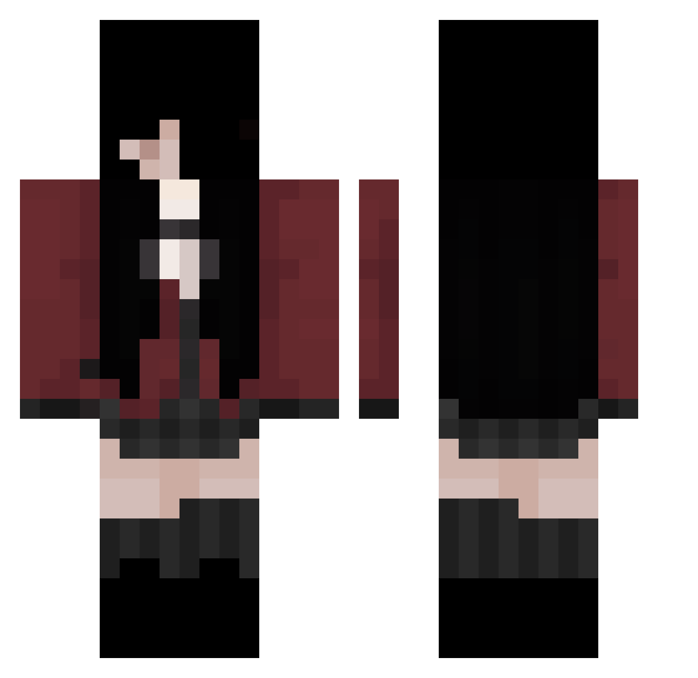 LoticGamesGHG Minecraft skin, front and back view