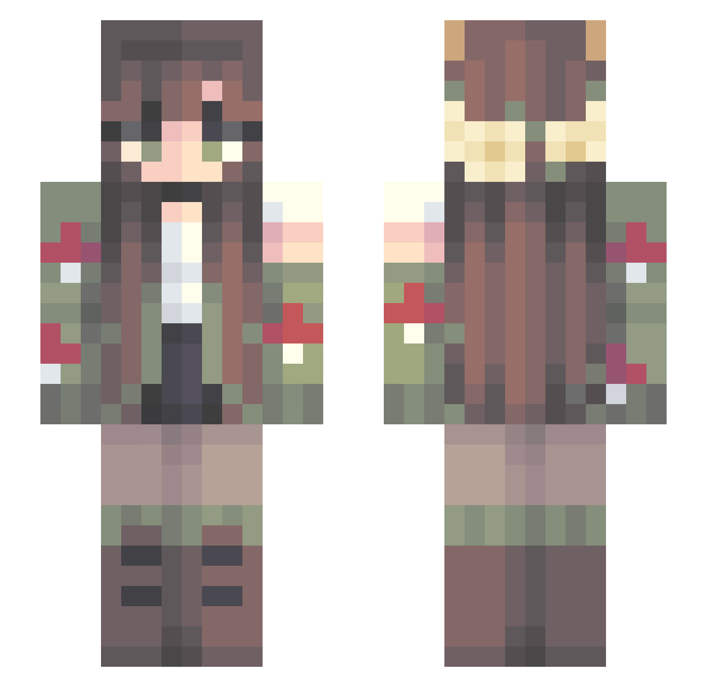 xkamikazekittenx Minecraft skin, front and back view