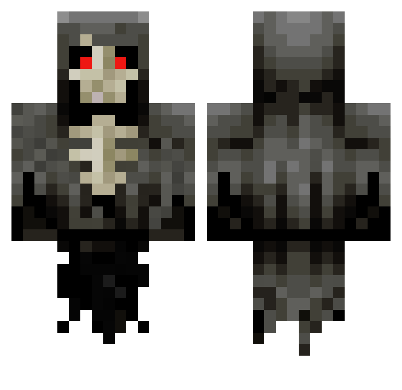Fryingpwn Minecraft skin, front and back view