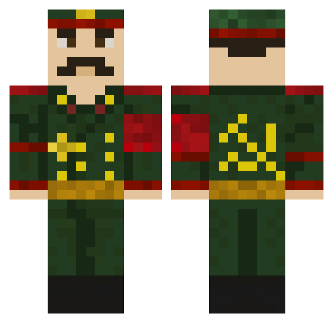 Berta Minecraft skin, front and back view