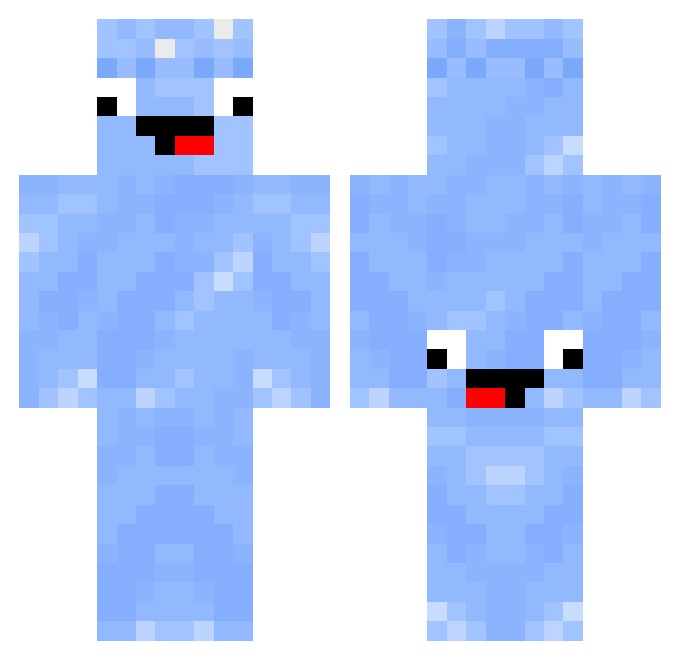 Theslayer08 Minecraft skin, front and back view