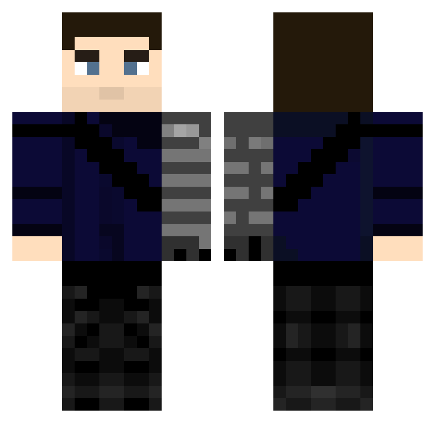printing Minecraft skin, front and back view