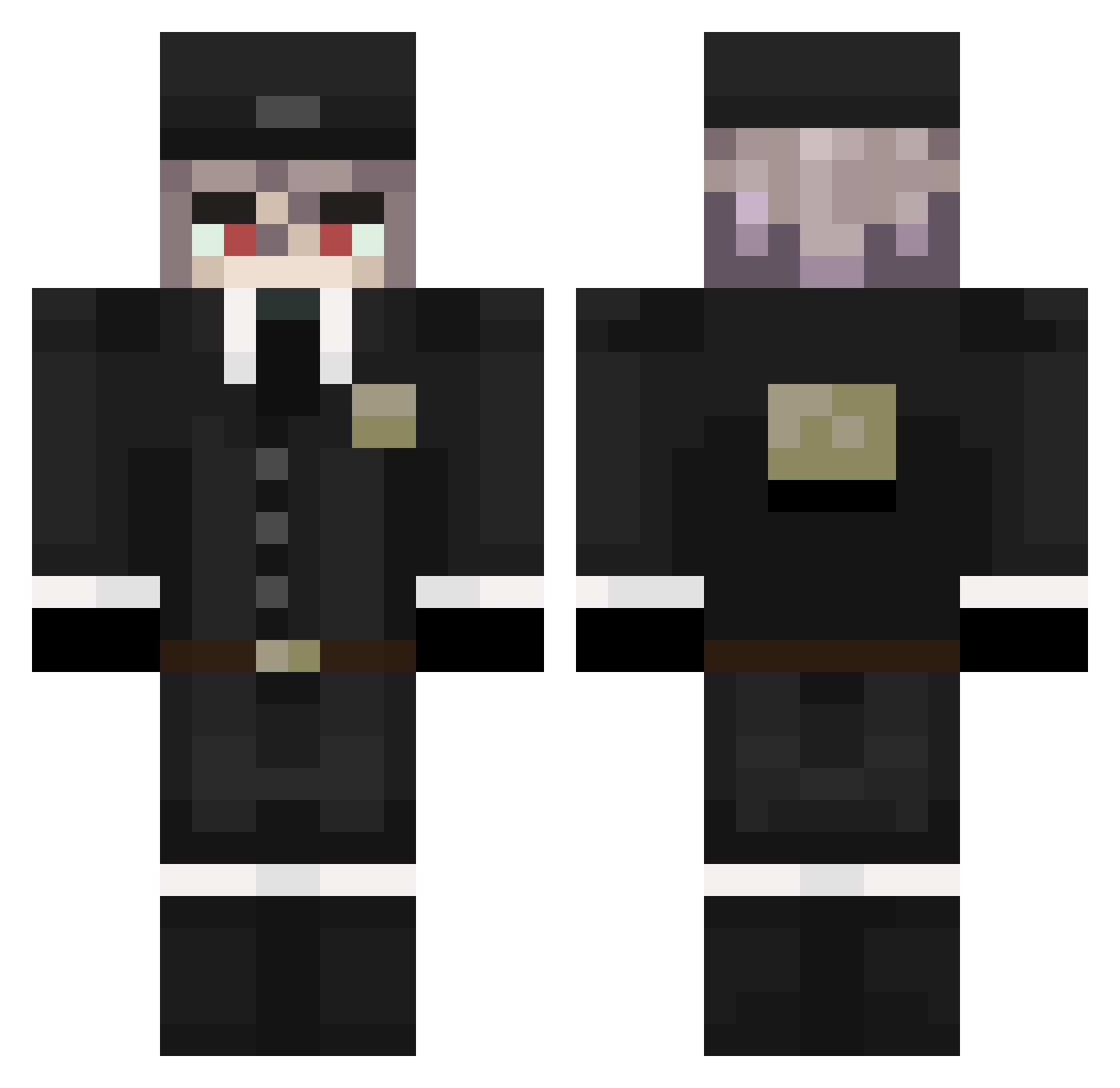 Swedska Minecraft skin, front and back view