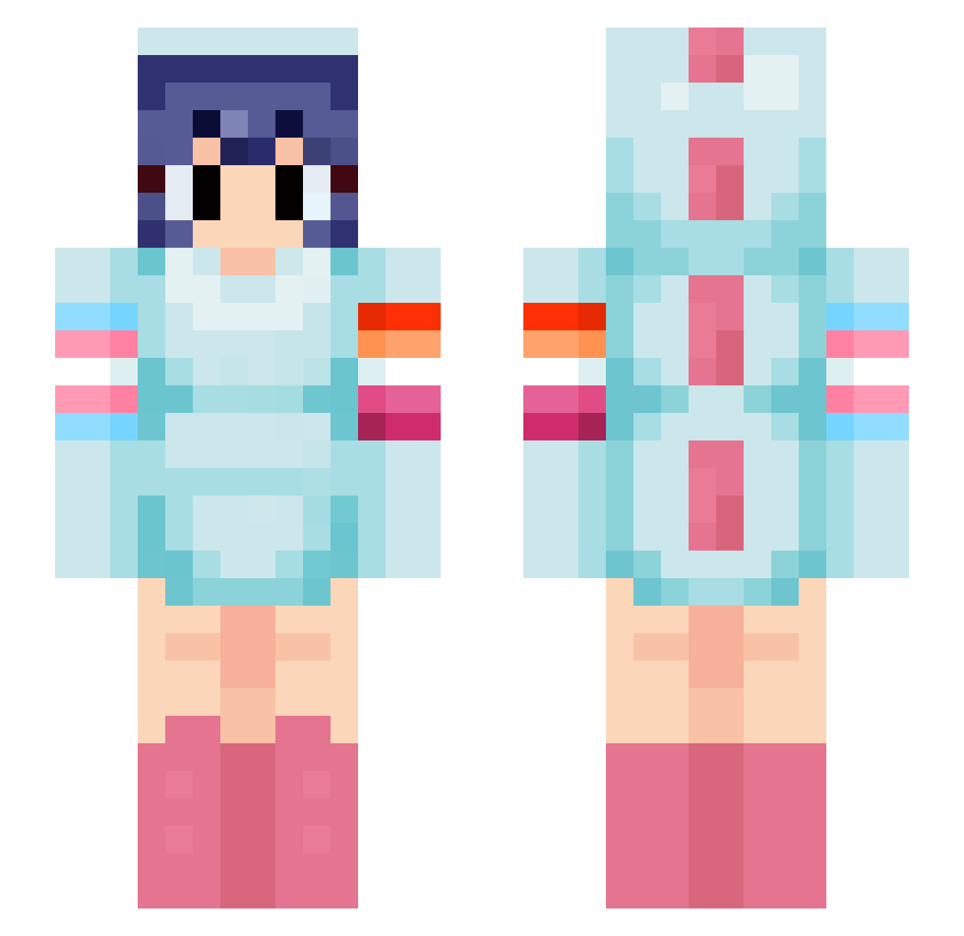 Leontessa Minecraft skin, front and back view
