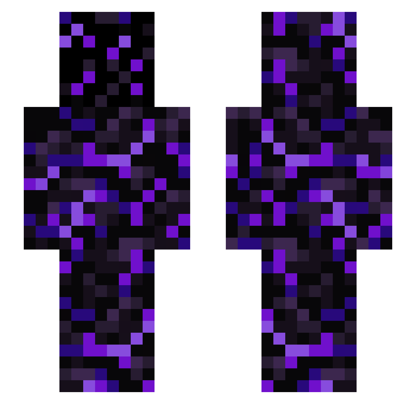 qeasky Minecraft skin, front and back view