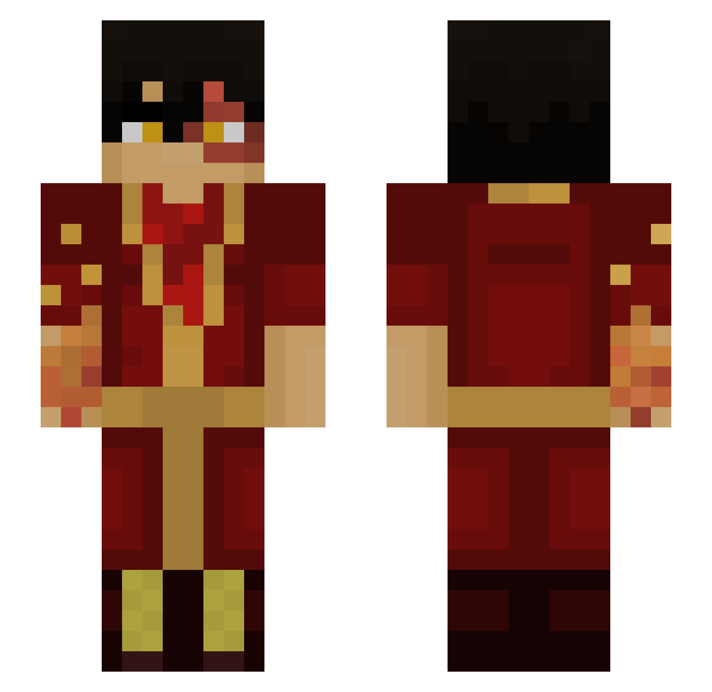 Templuh Minecraft skin, front and back view