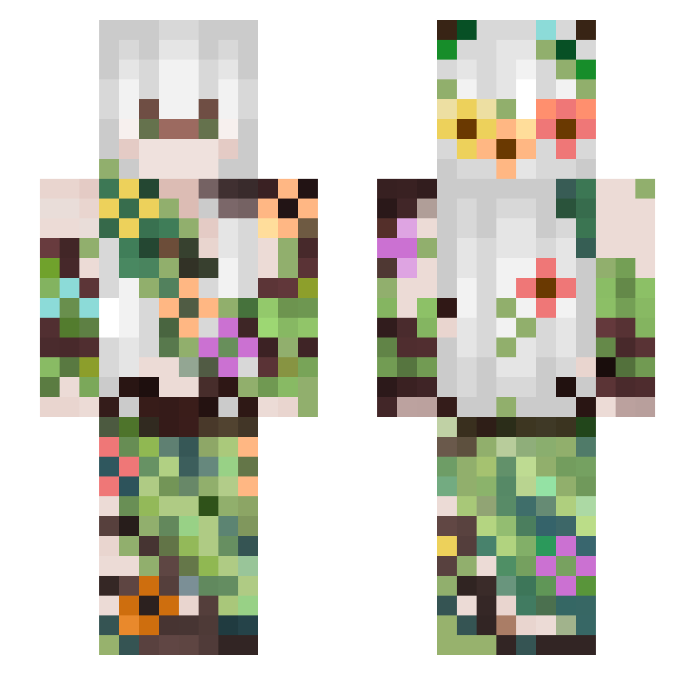 LLinho Minecraft skin, front and back view