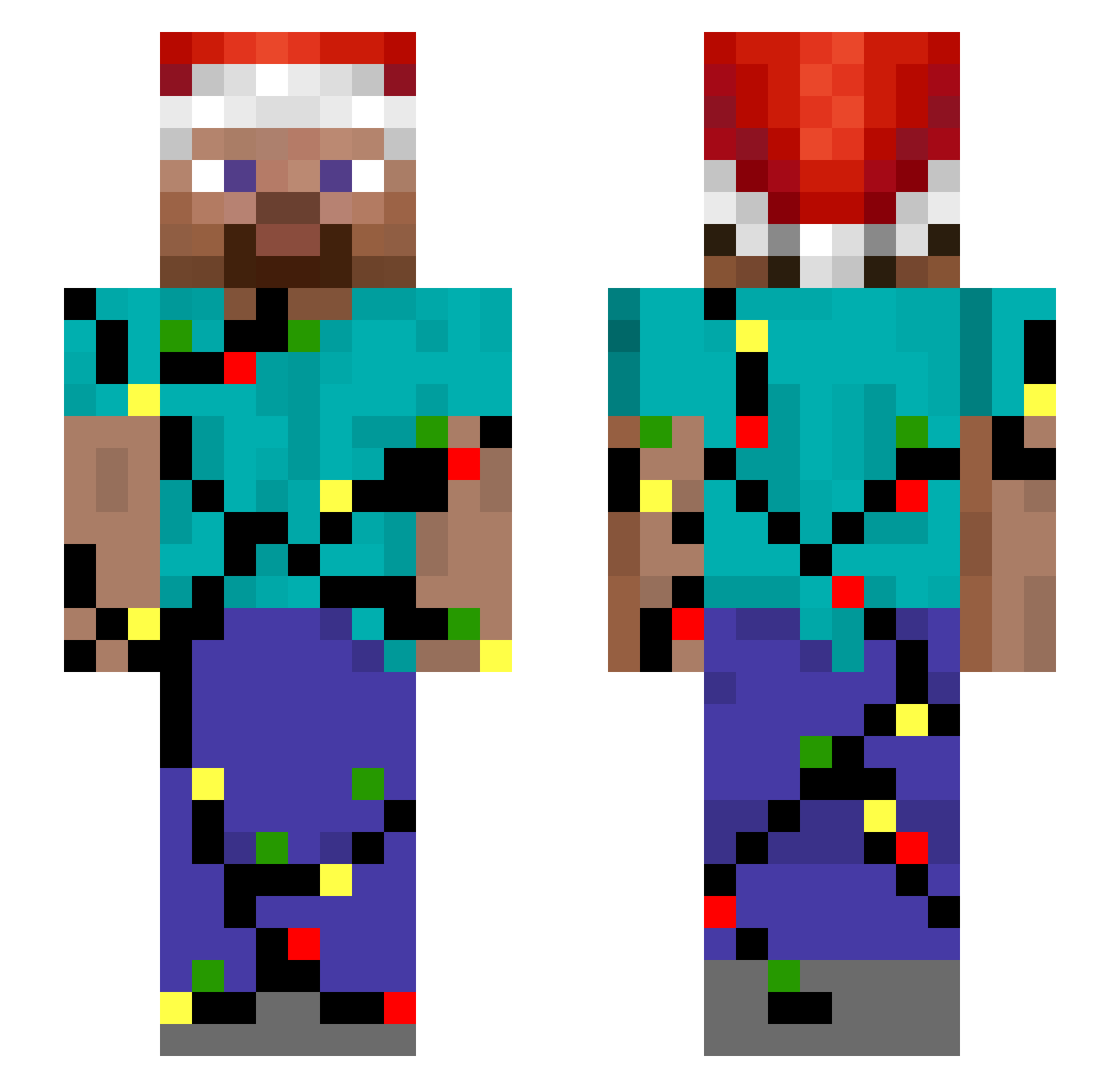 BigDJinn Minecraft skin, front and back view