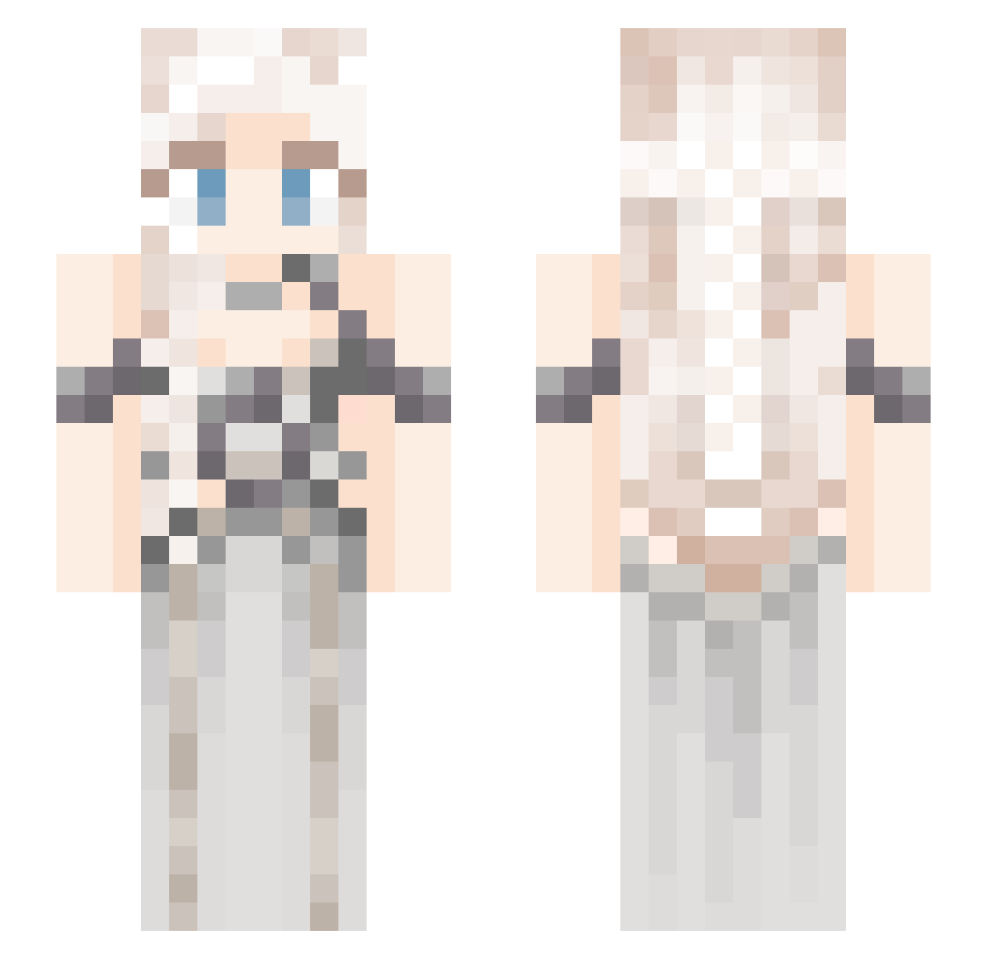 Xerayla Minecraft skin, front and back view