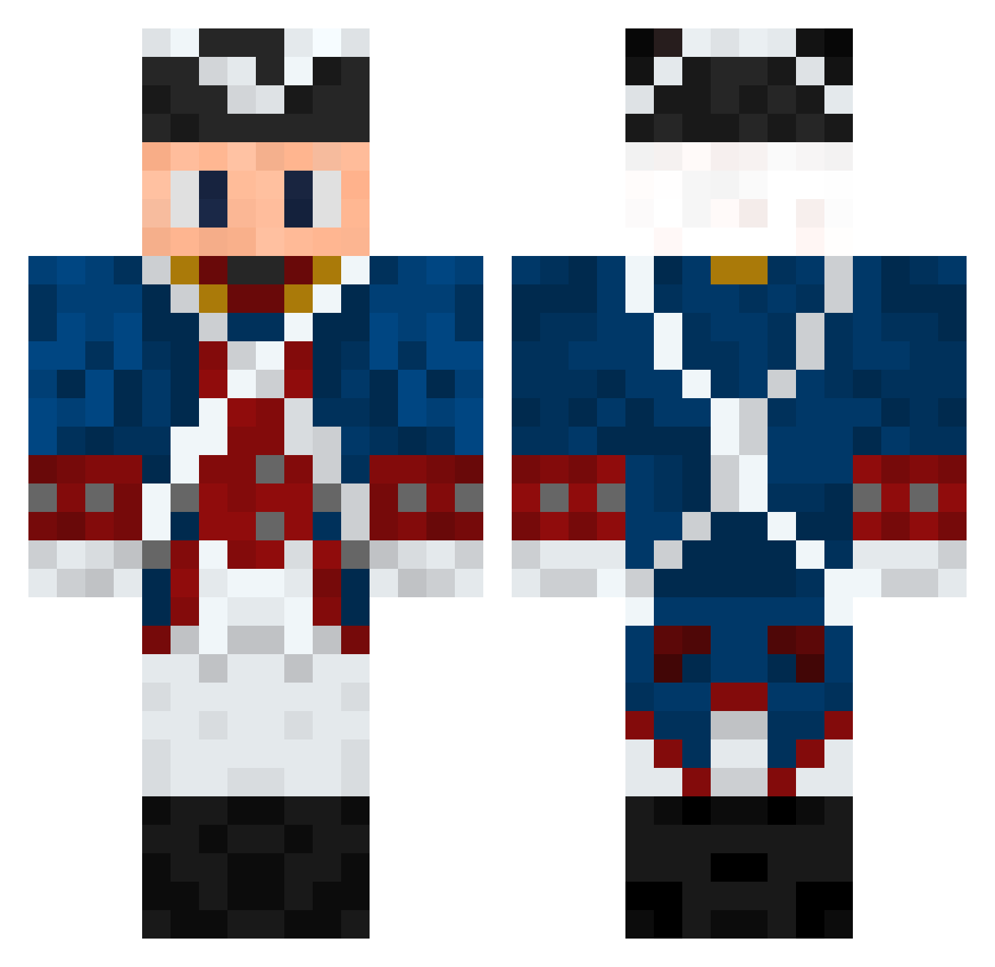 Mickael_Ier Minecraft skin, front and back view